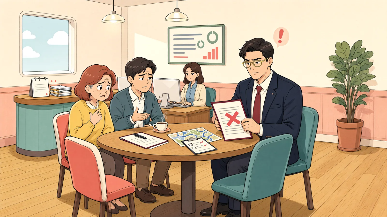 「땅을 파자 드러난 폐기물, 중개사가 알았다면」 상황을 그린 삽화