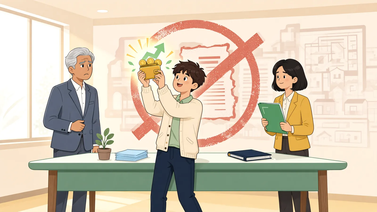 「증여로 시작된 소송, 변론 끝날 무렵 달라진 채무자의 형편」 상황을 그린 삽화