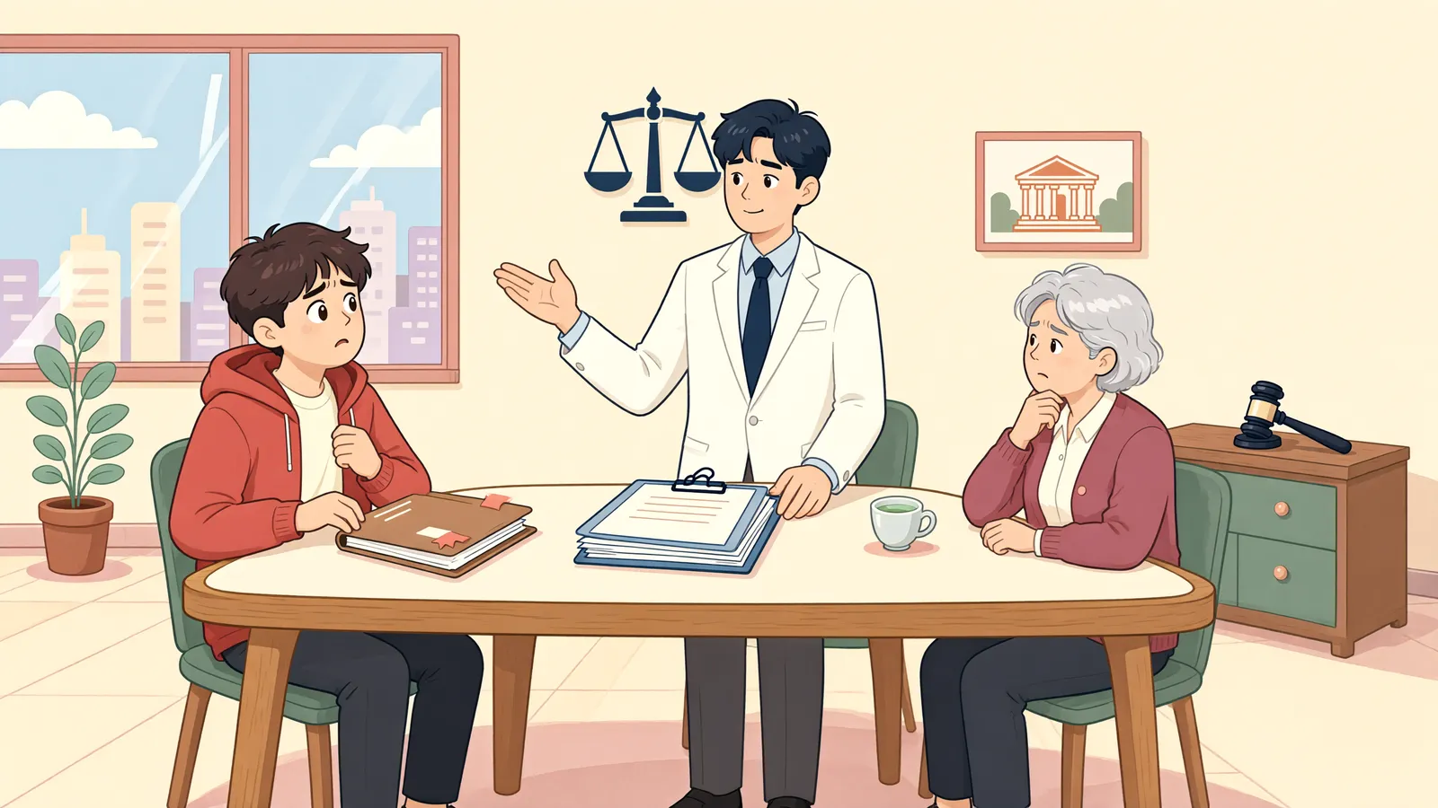 「상가 보증금 반환소송, 일반 민사소송처럼만 진행될까?」 상황을 그린 삽화
