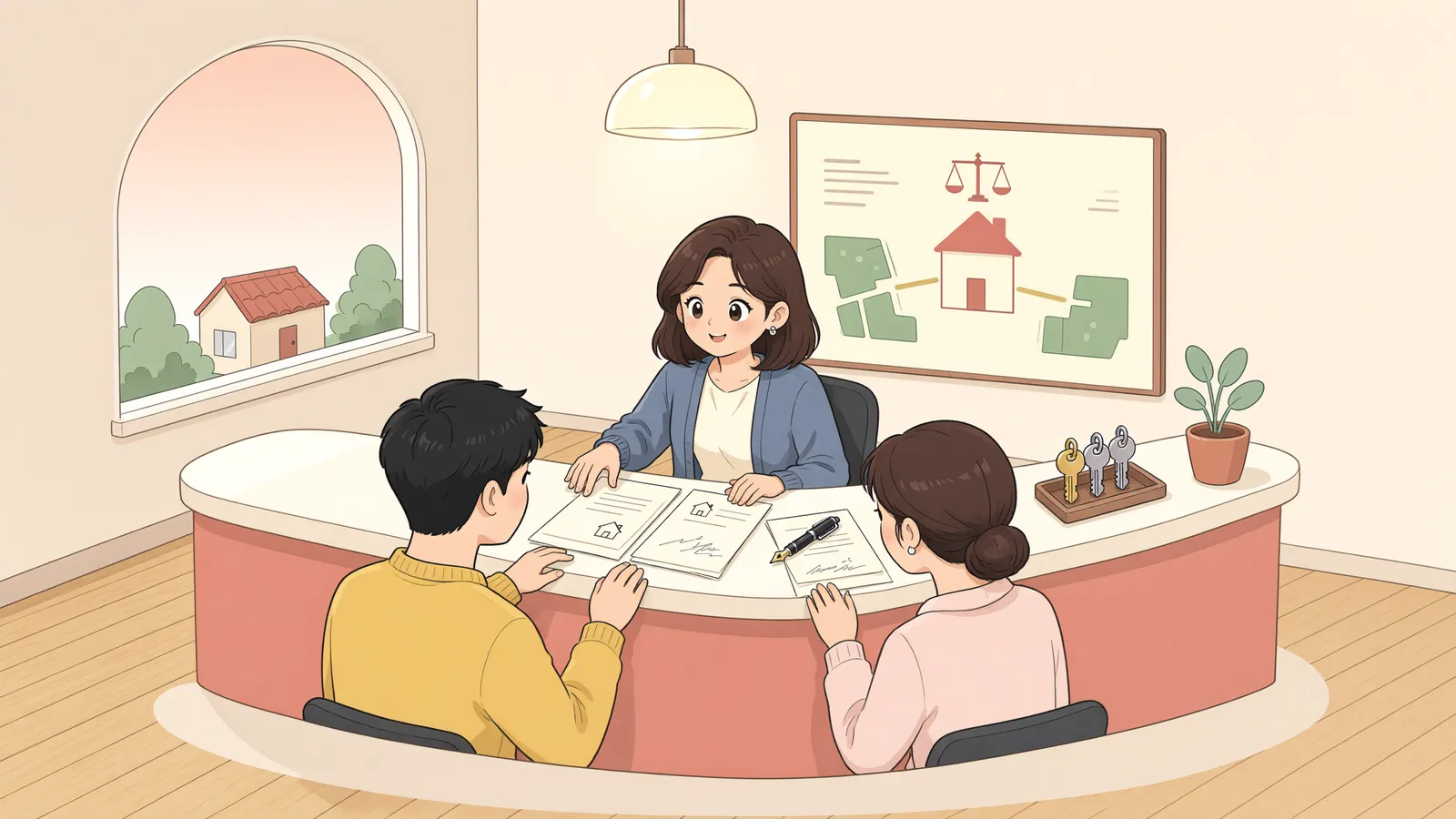 「담보 부동산을 나중에 추가해도 비례배당일까?」 상황을 그린 삽화