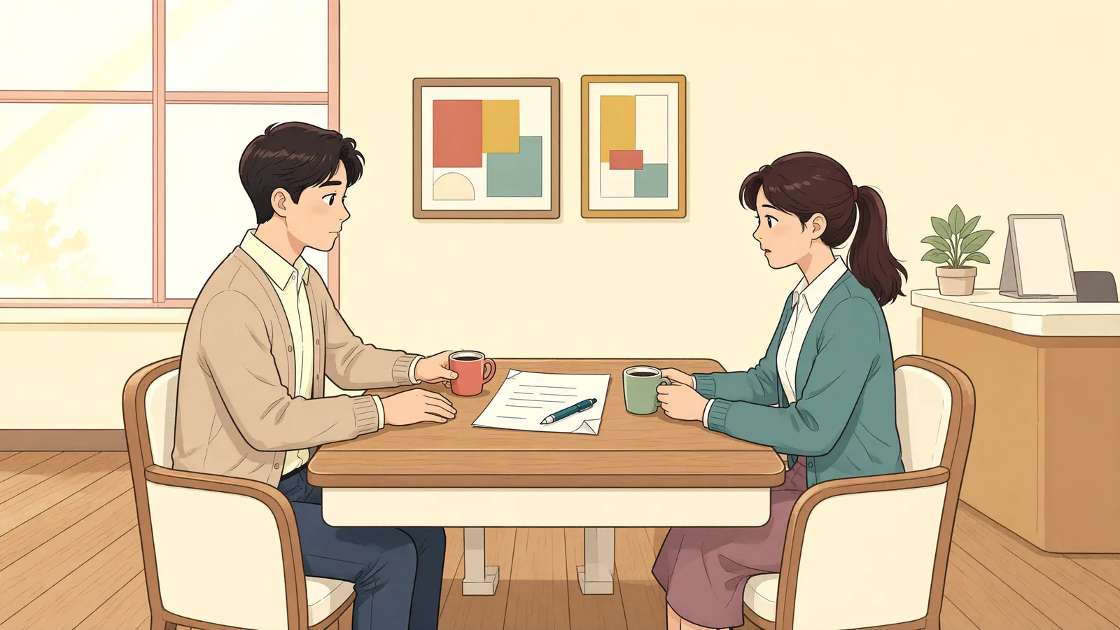 「계약 끝나고 다시 쓰는 임대차, 차임 15% 인상도 가능할까」 상황을 그린 삽화