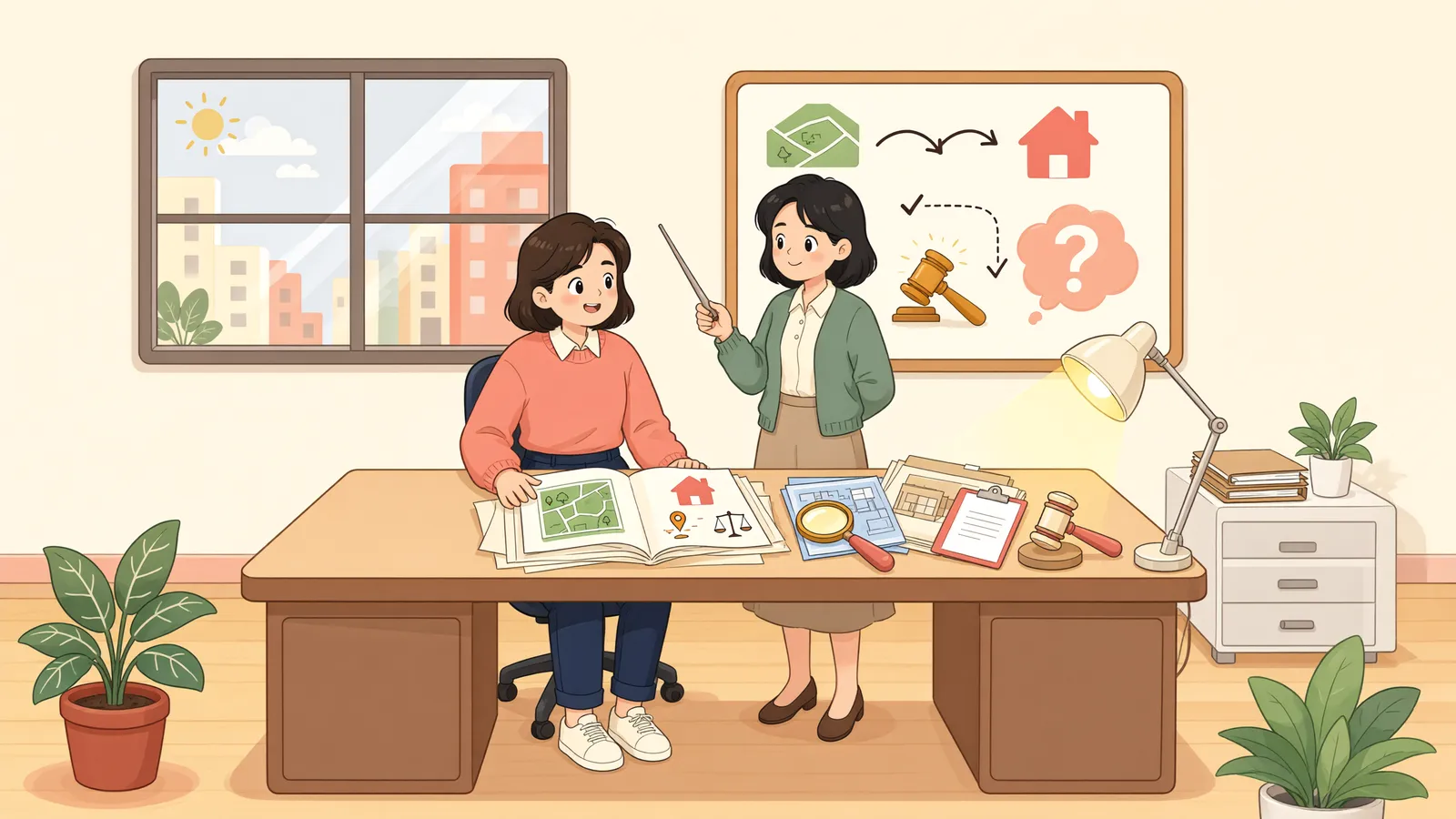 「가압류 뒤 산 건물, 토지사용권도 따라올까」 상황을 그린 삽화