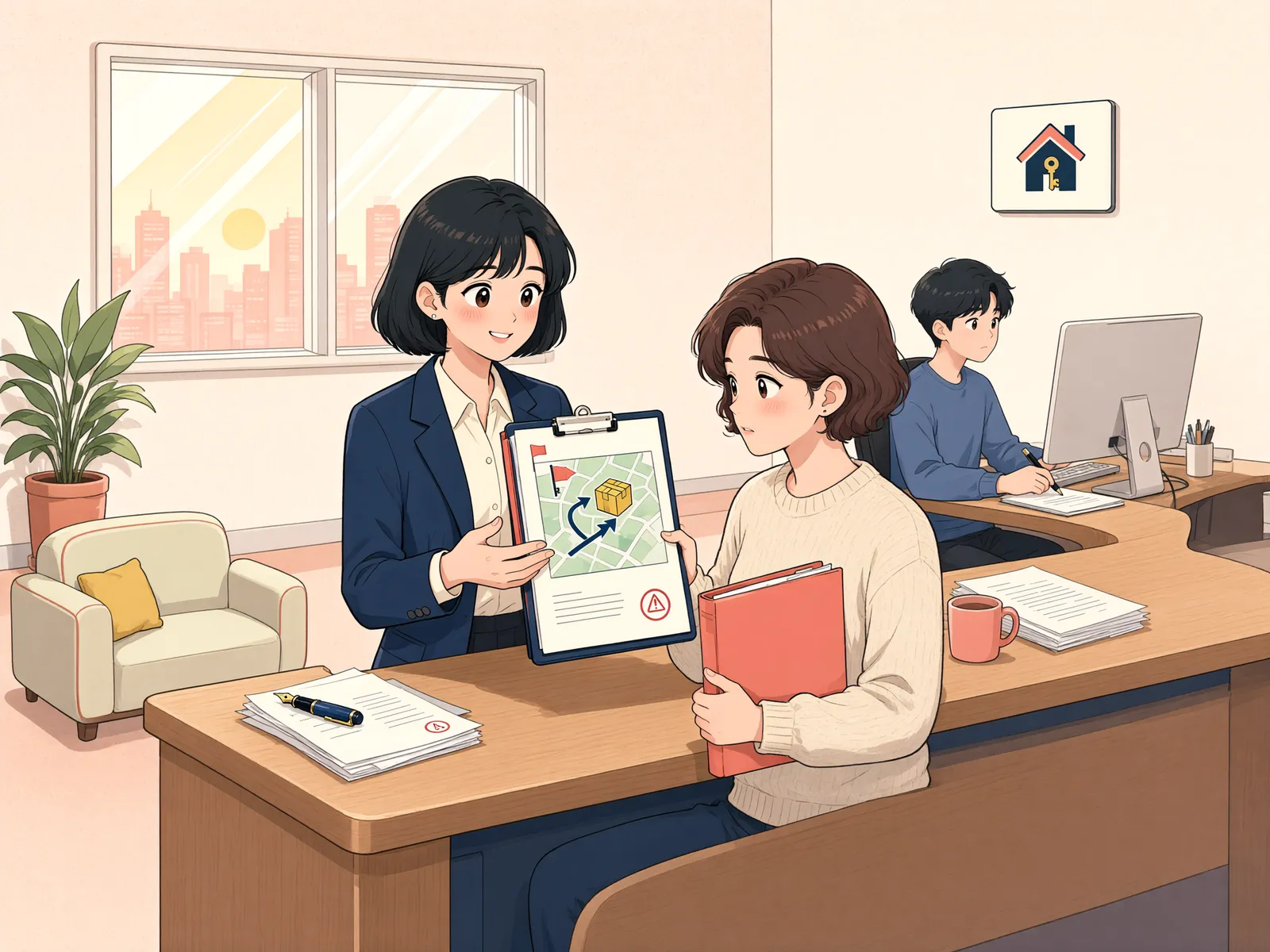 「허가받은 땅, 임대하면 곧바로 이행강제금일까?」 상황을 그린 삽화
