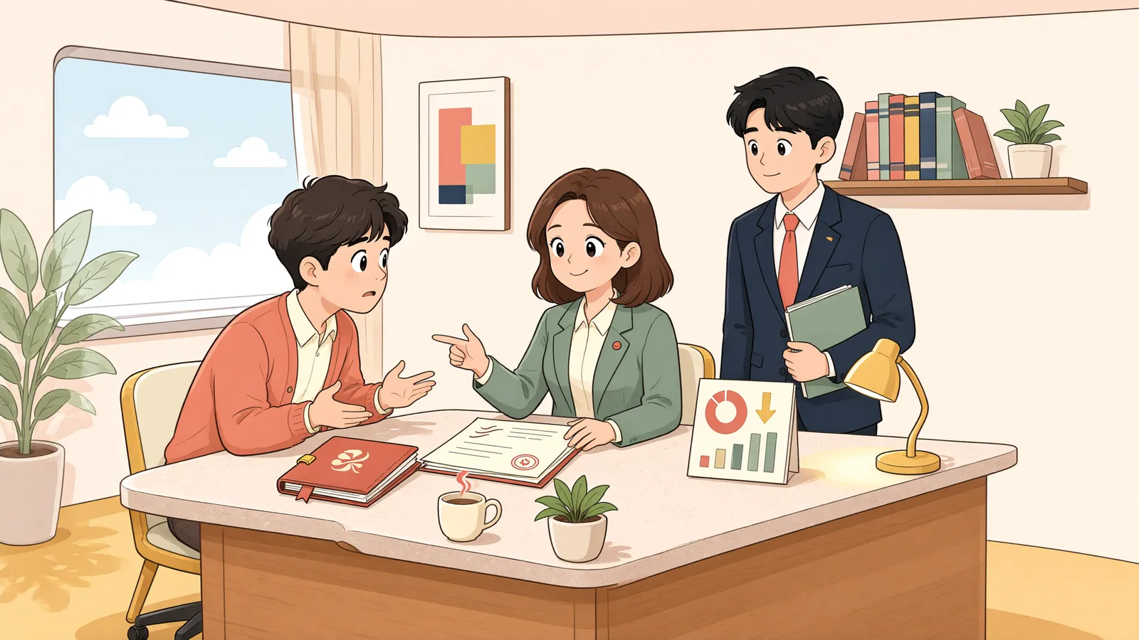「파산채권표에서 이상한 채권을 발견했다면」 상황을 그린 삽화