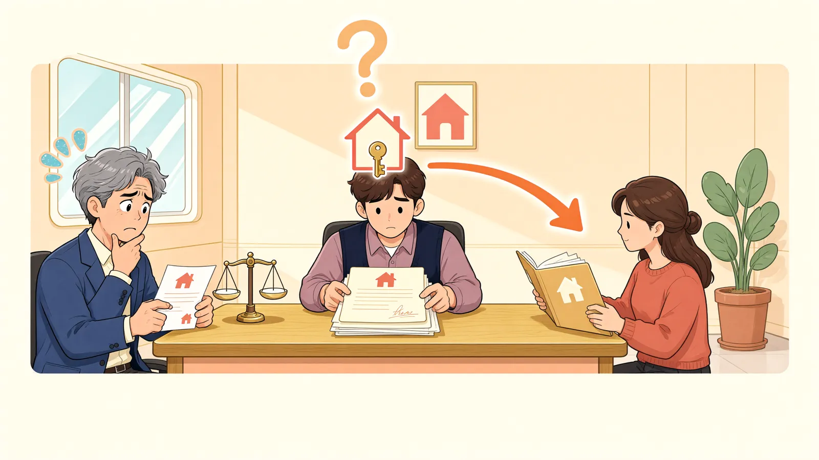 「내 집을 담보로 잡아준 뒤, 다른 채권자는 어떻게 될까」 상황을 그린 삽화