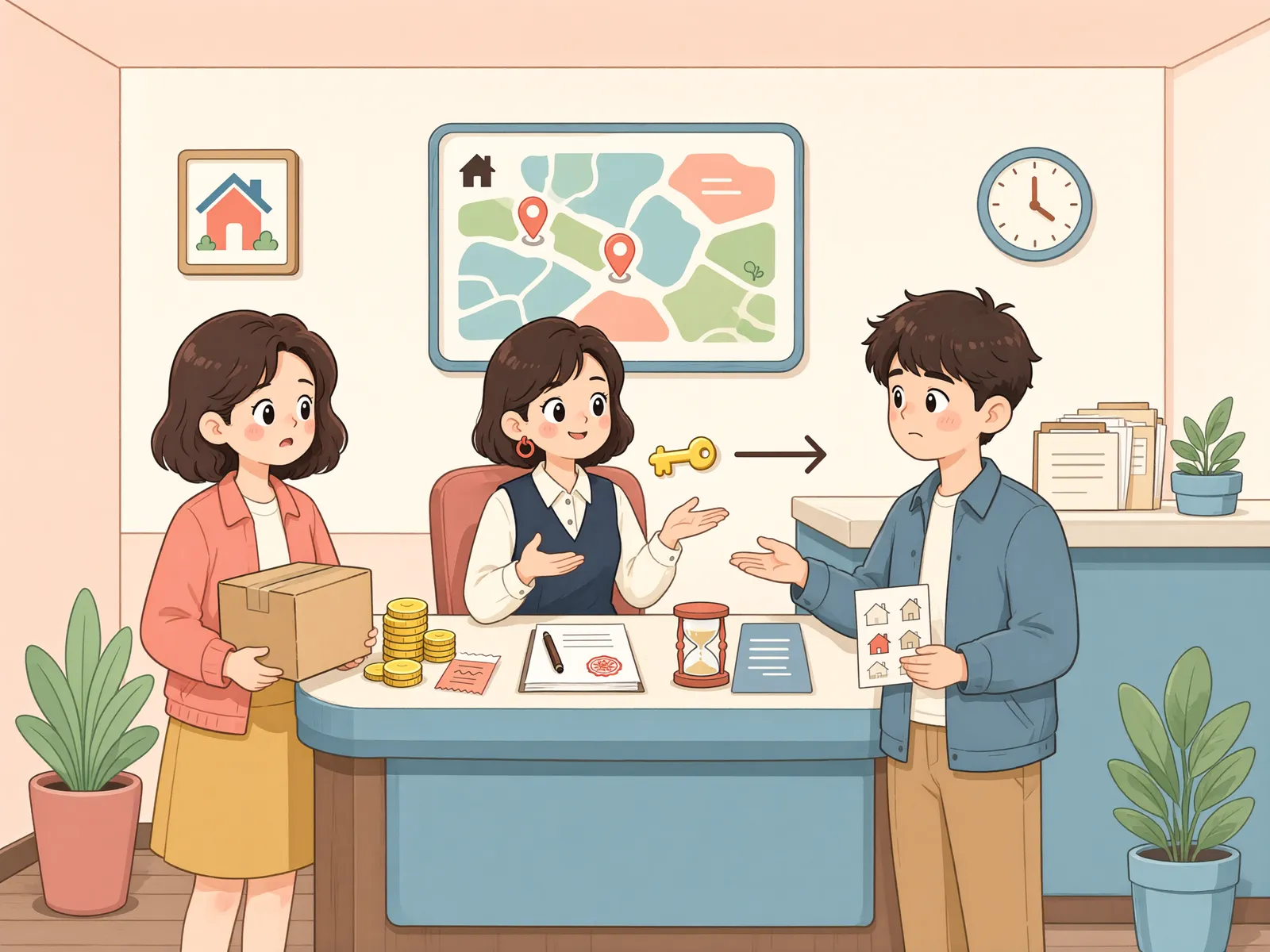 「반환 요구를 받은 순간, 수리비 상환청구도 가능해질까」 상황을 그린 삽화
