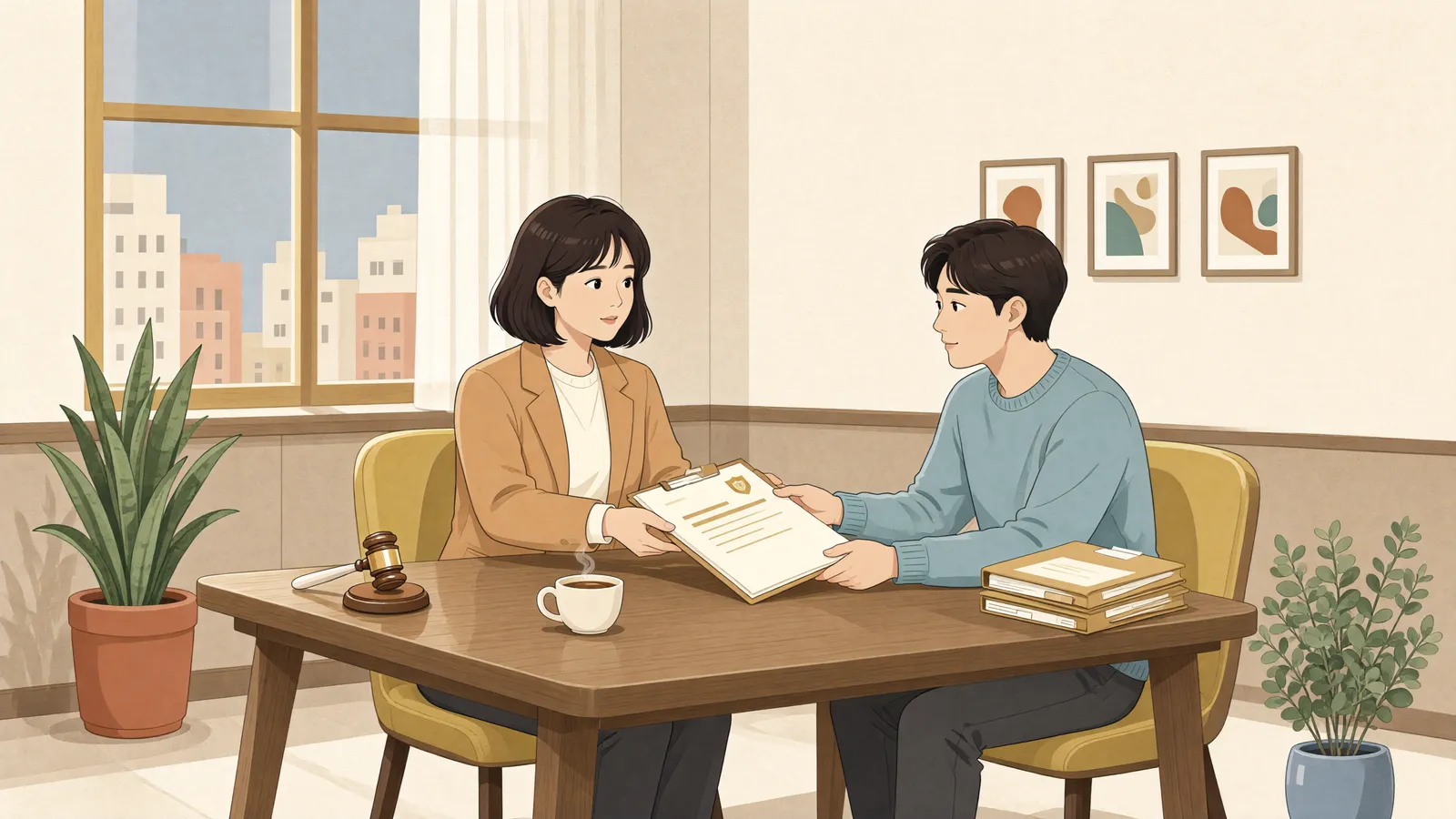 「가집행으로 넘긴 물건, 경매로 제3자 손에 갔다면」 상황을 그린 삽화
