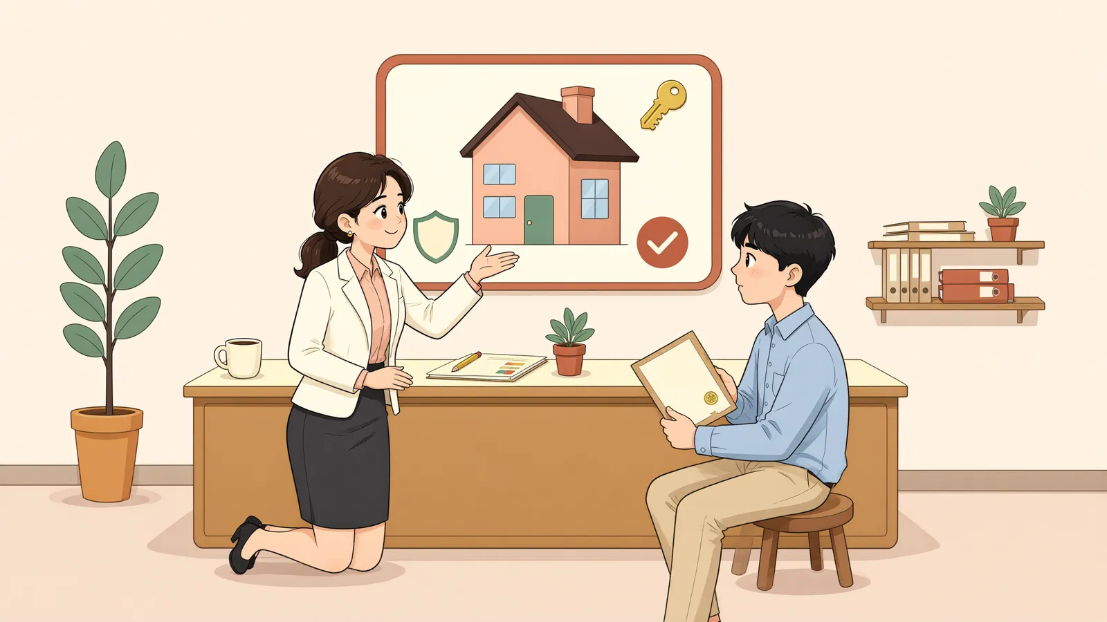 「판결은 받았는데, 집행할 재산을 모른다면」 상황을 그린 삽화