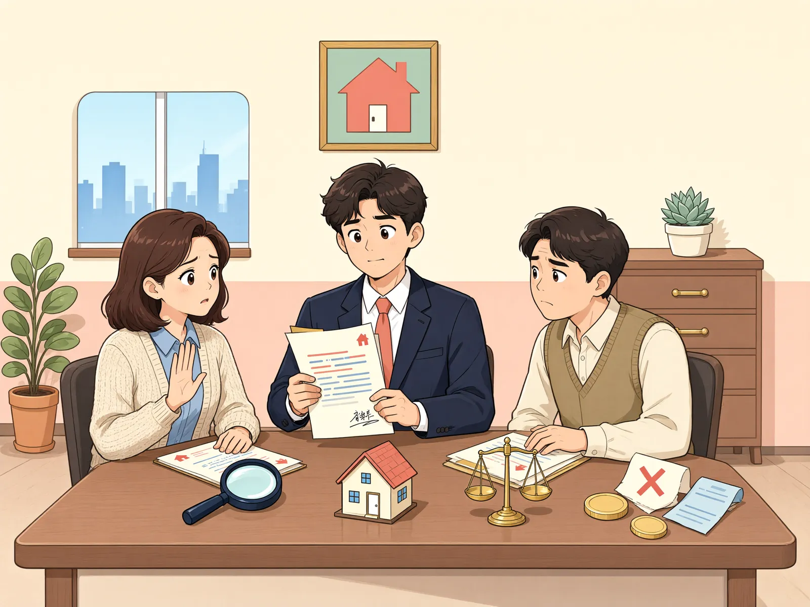 「담보가 붙은 부동산, 현금 대신 돌려달라고 할 수 있을까」 상황을 그린 삽화