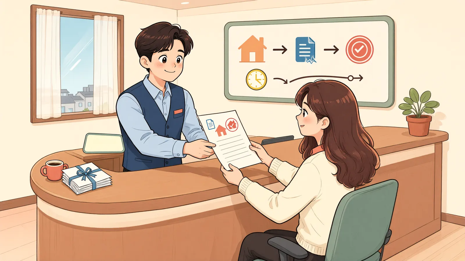「임차권등기를 했더라도, 기준일은 처음 대항력을 얻은 때」 상황을 그린 삽화