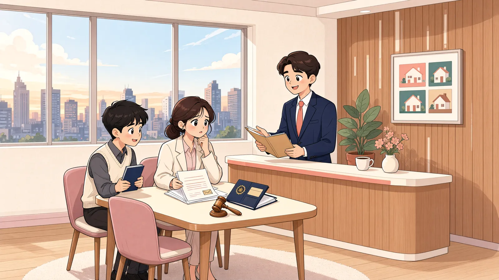 「전속계약, 본안소송이 끝나기 전에도 멈출 수 있을까」 상황을 그린 삽화