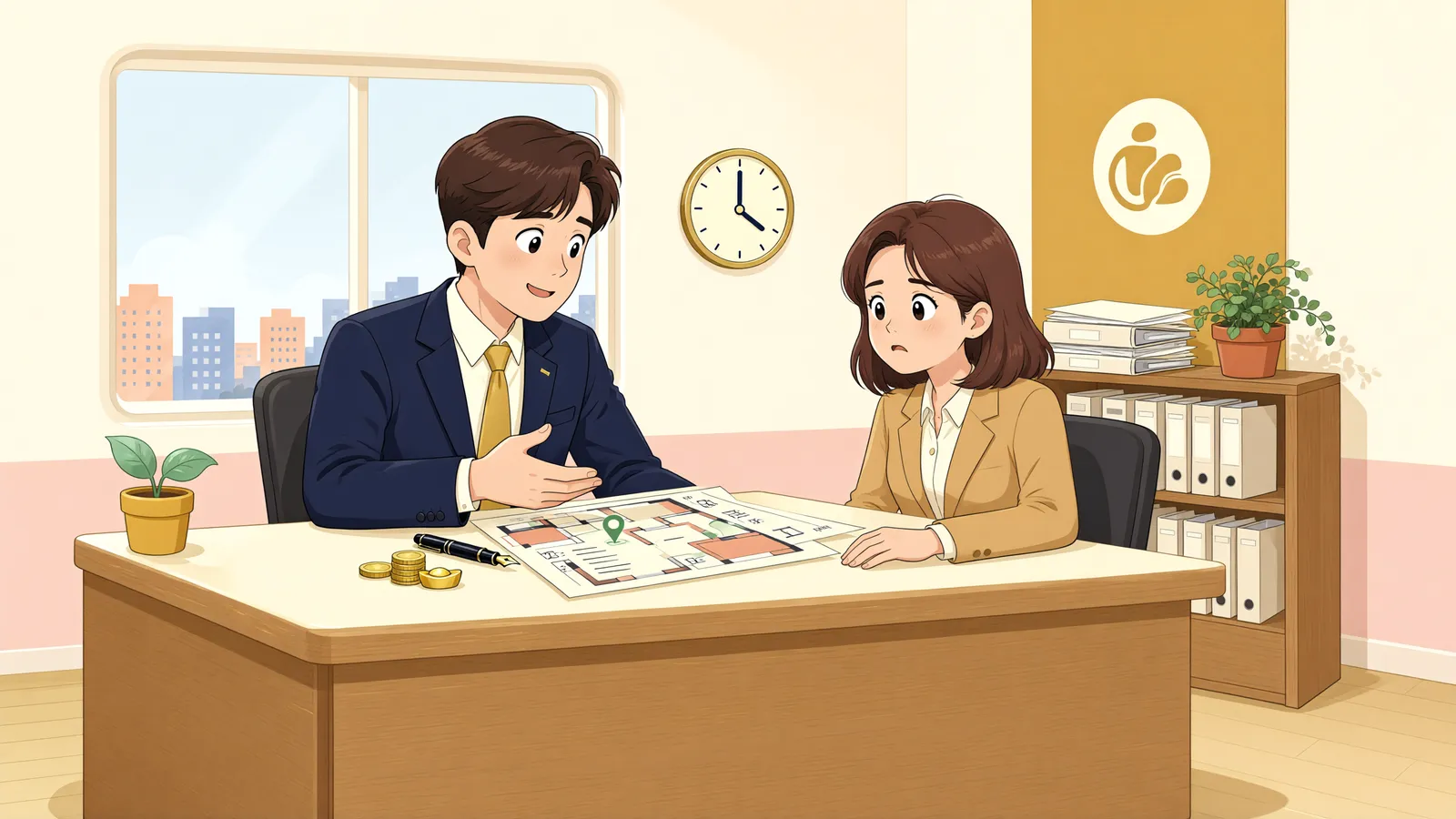 「회사와 함께 빌린 돈, 비상인에게도 상사시효가 적용될까」 상황을 그린 삽화
