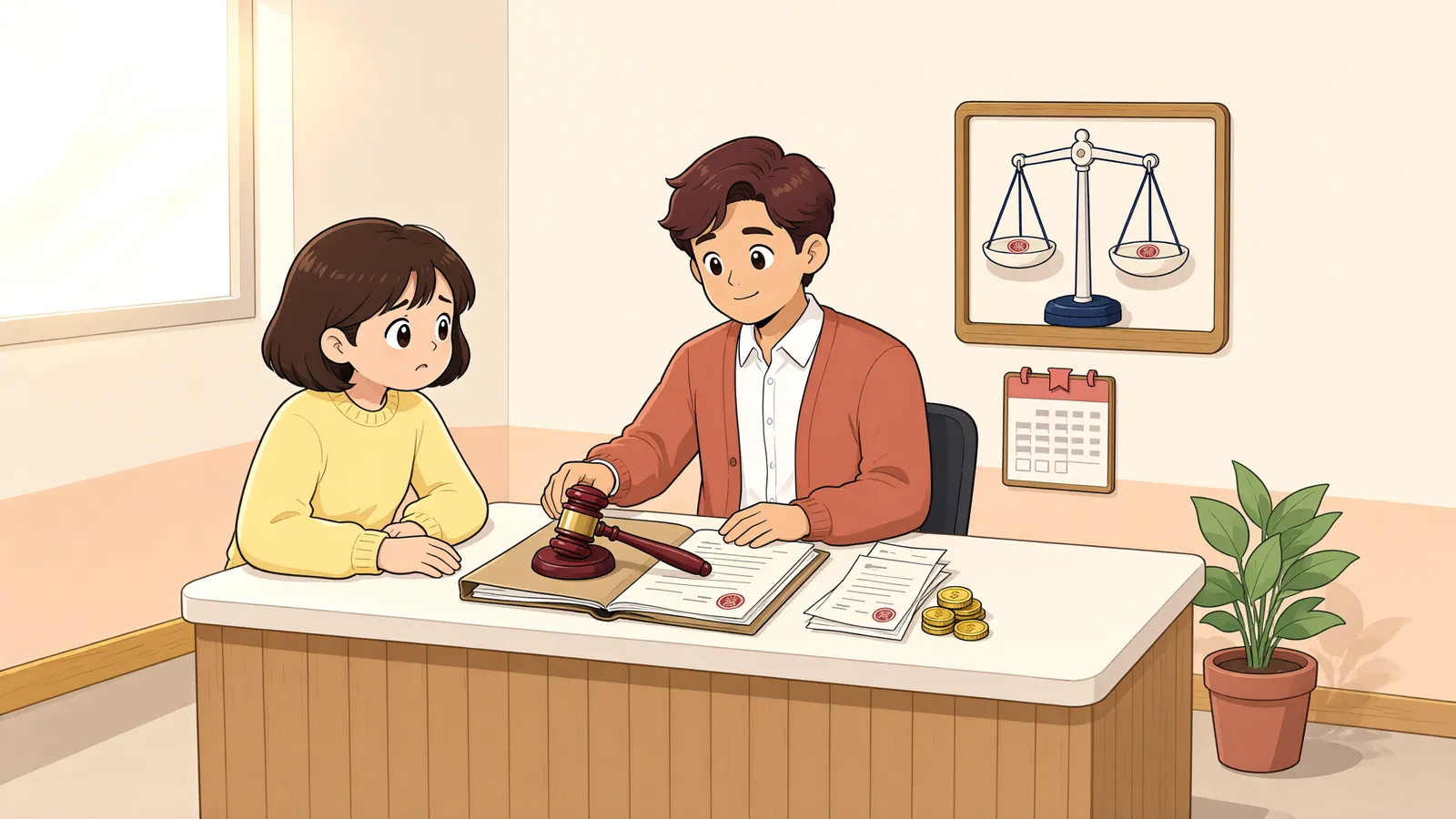 「원금과 이자는 갚았는데, 경매는 멈출 수 없을까」 상황을 그린 삽화