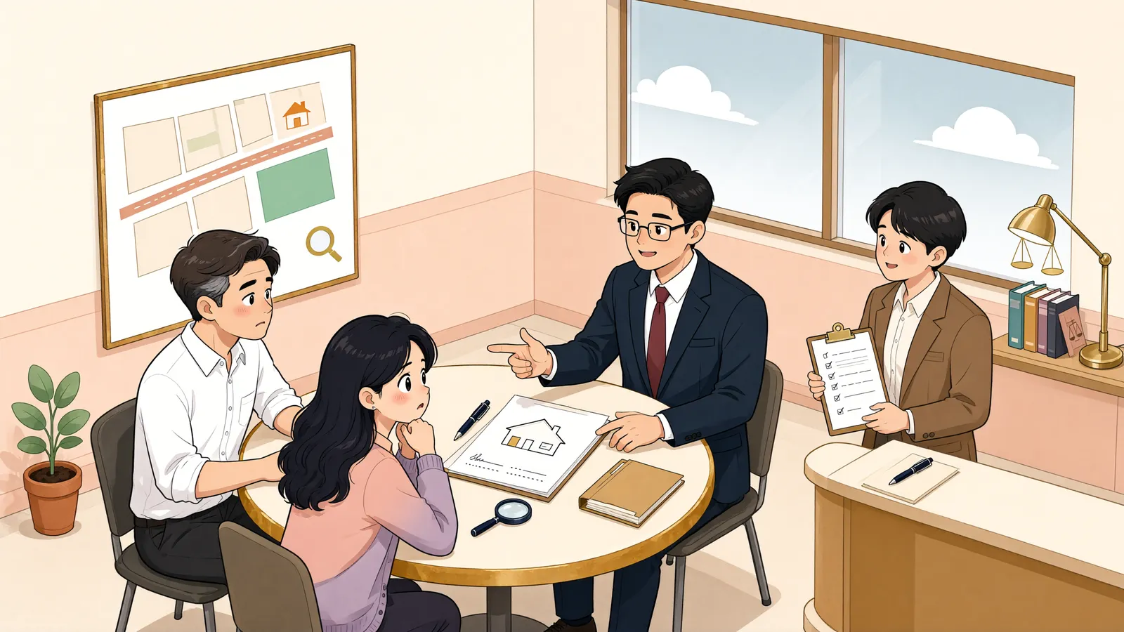 「토지사용승낙만으로 지상권이 생길까?」 상황을 그린 삽화