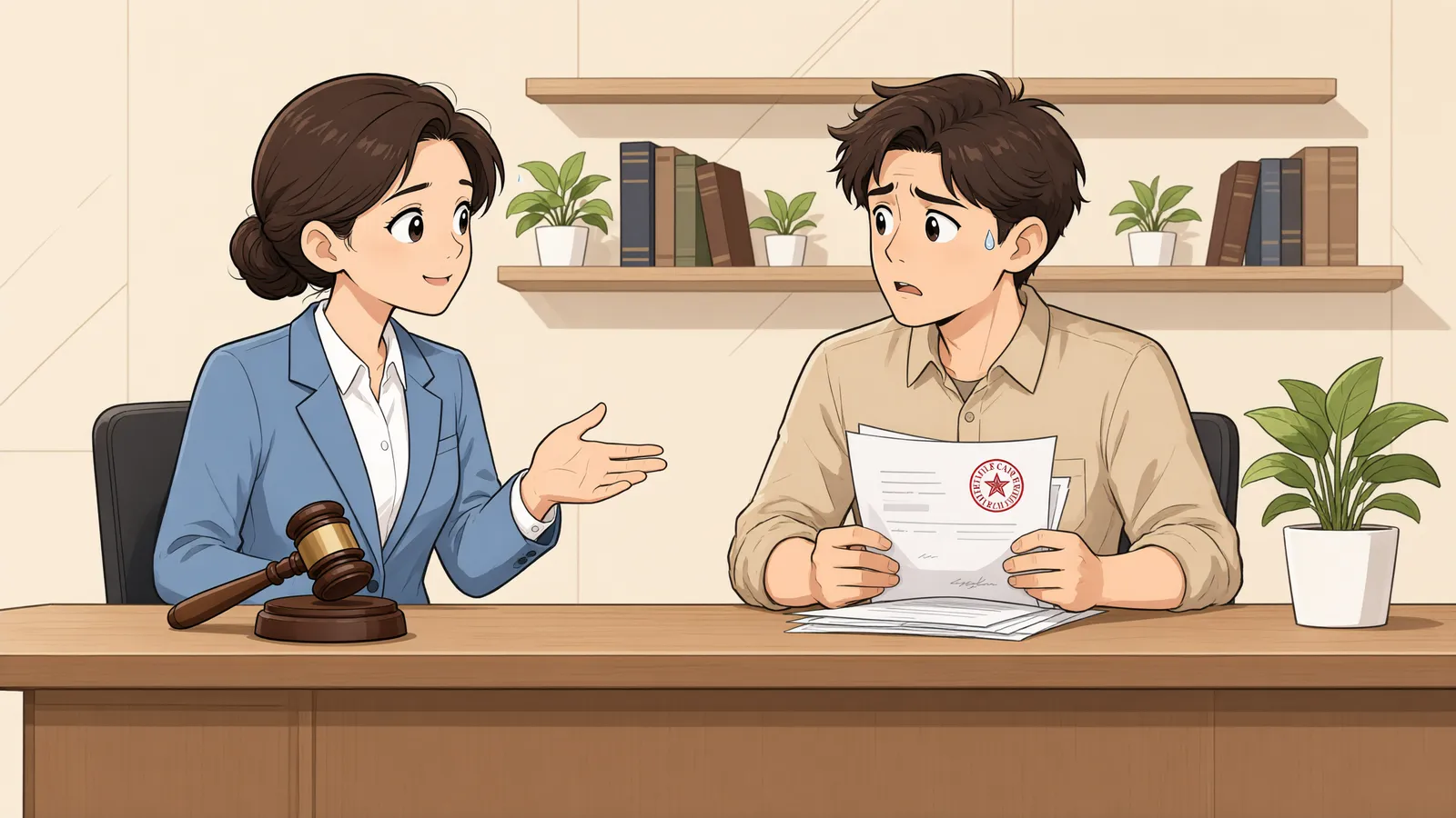 「포괄적 금지명령 뒤 내려진 가처분, 불복은 어디로?」 상황을 그린 삽화