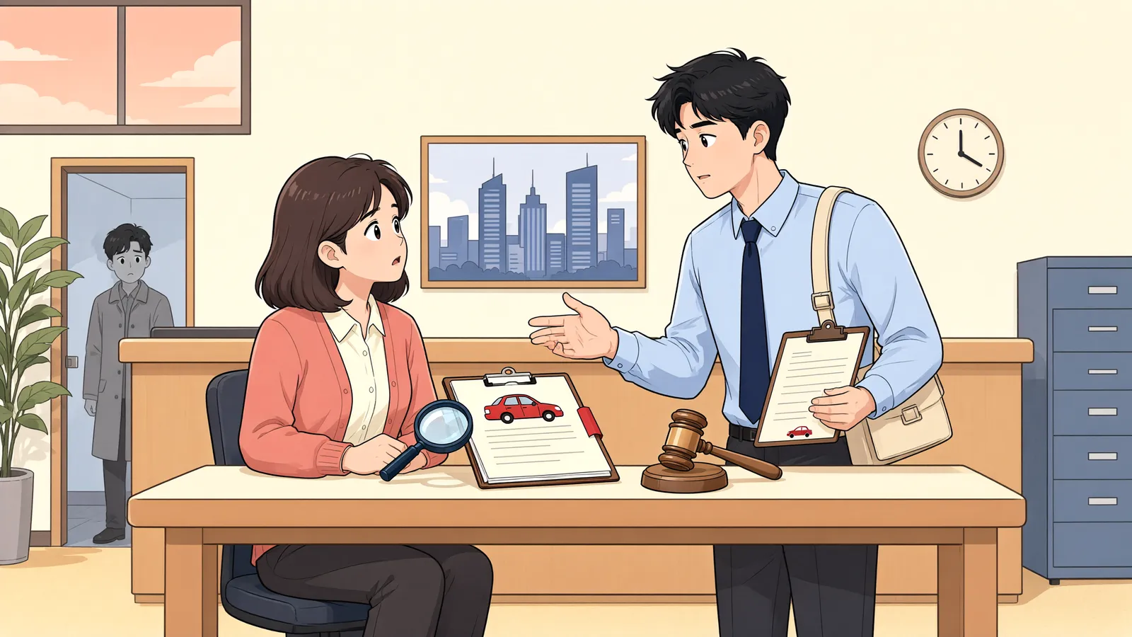 「배우자가 사들인 가전제품, 다시 압류할 수 있을까?」 상황을 그린 삽화