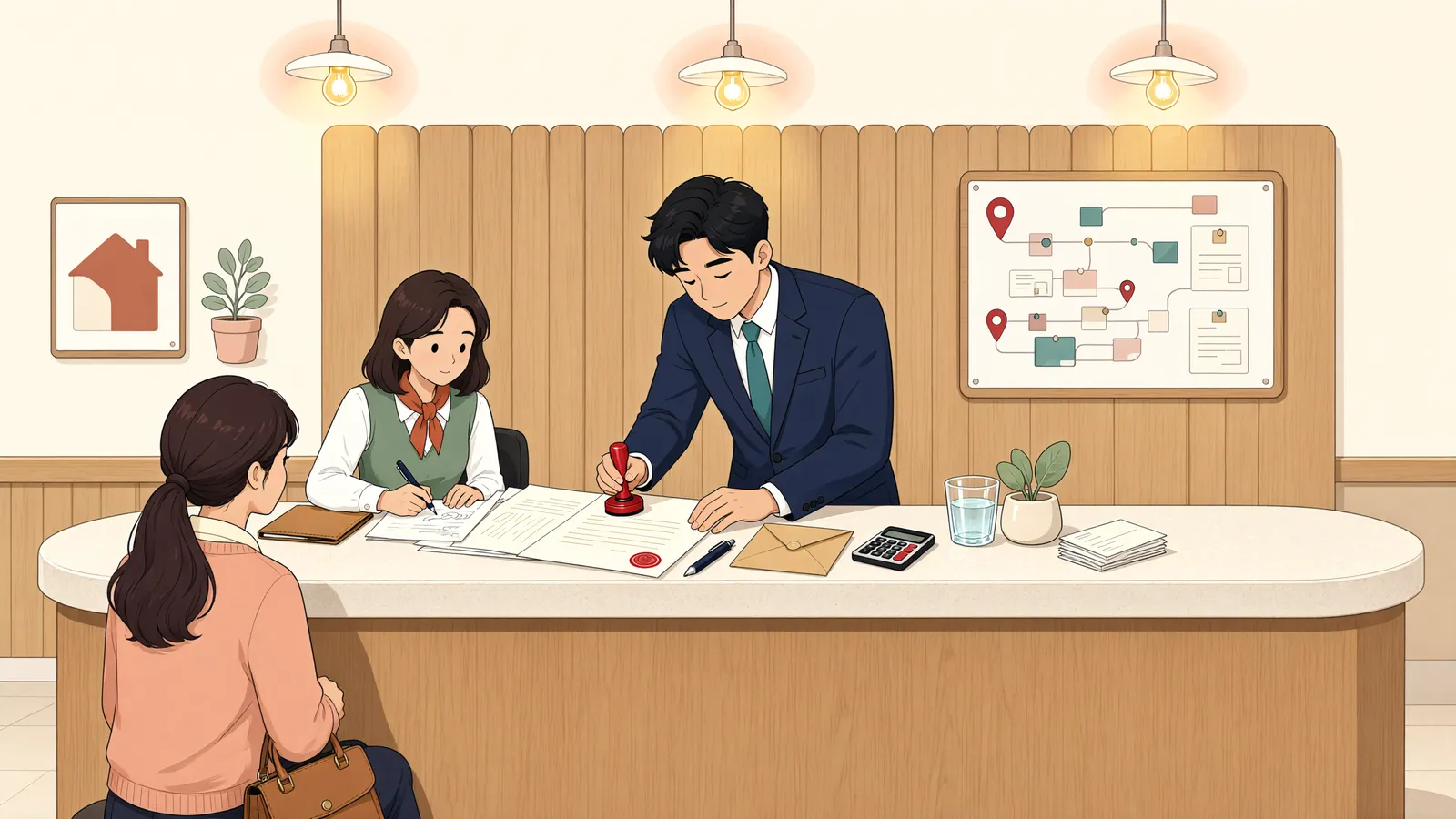 「인감은 맡겼지만, 5,500만 원까지 맡긴 건 아니었다」 상황을 그린 삽화