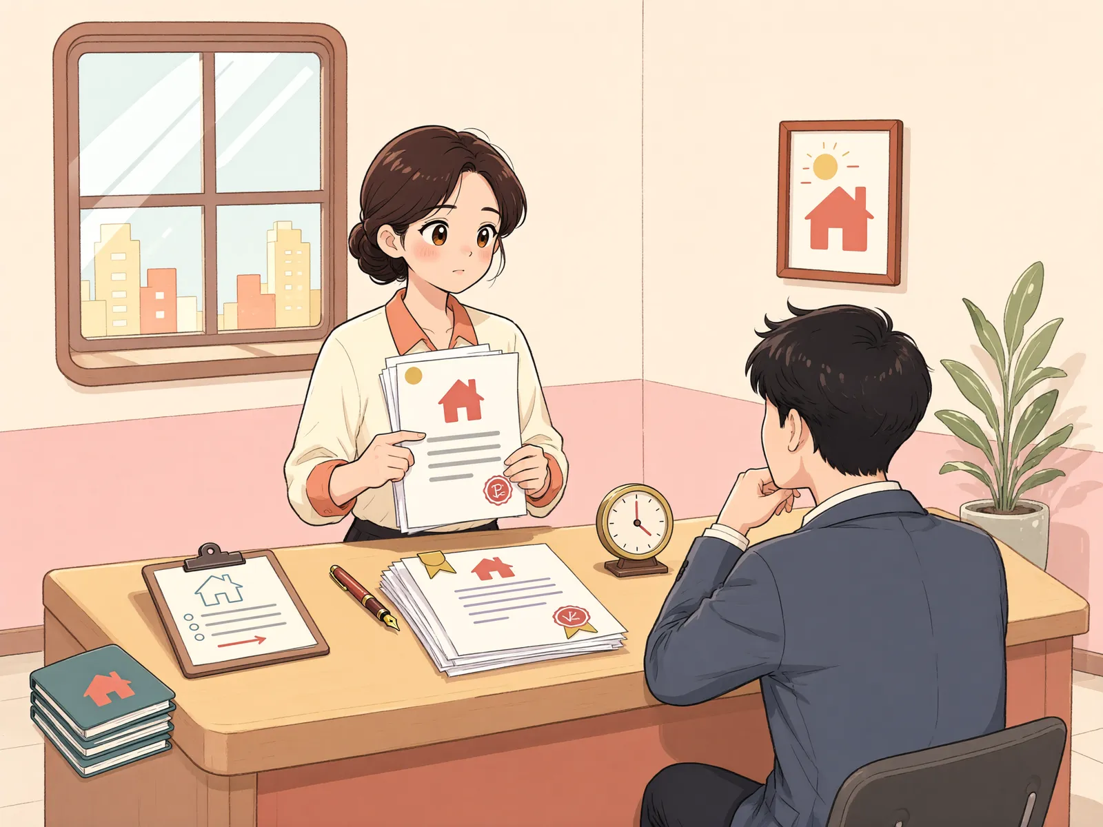 「소장 도착일은 명의신탁 종료일일까?」 상황을 그린 삽화