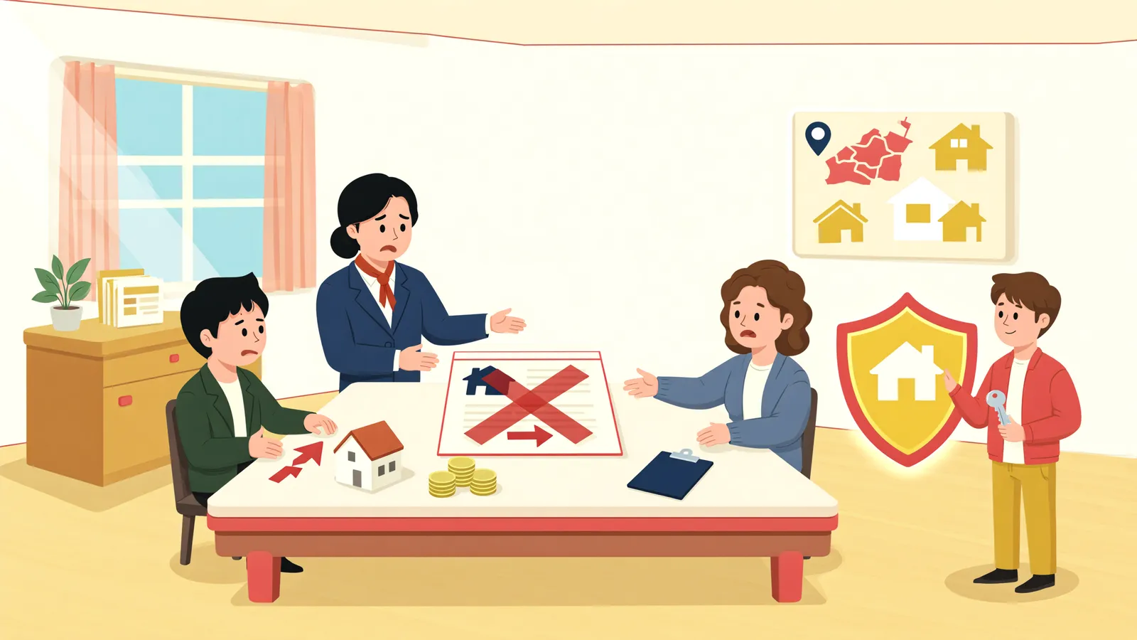 「무효인 대물변제 약정, 제3자 명의 등기까지 지울 수 있을까」 상황을 그린 삽화