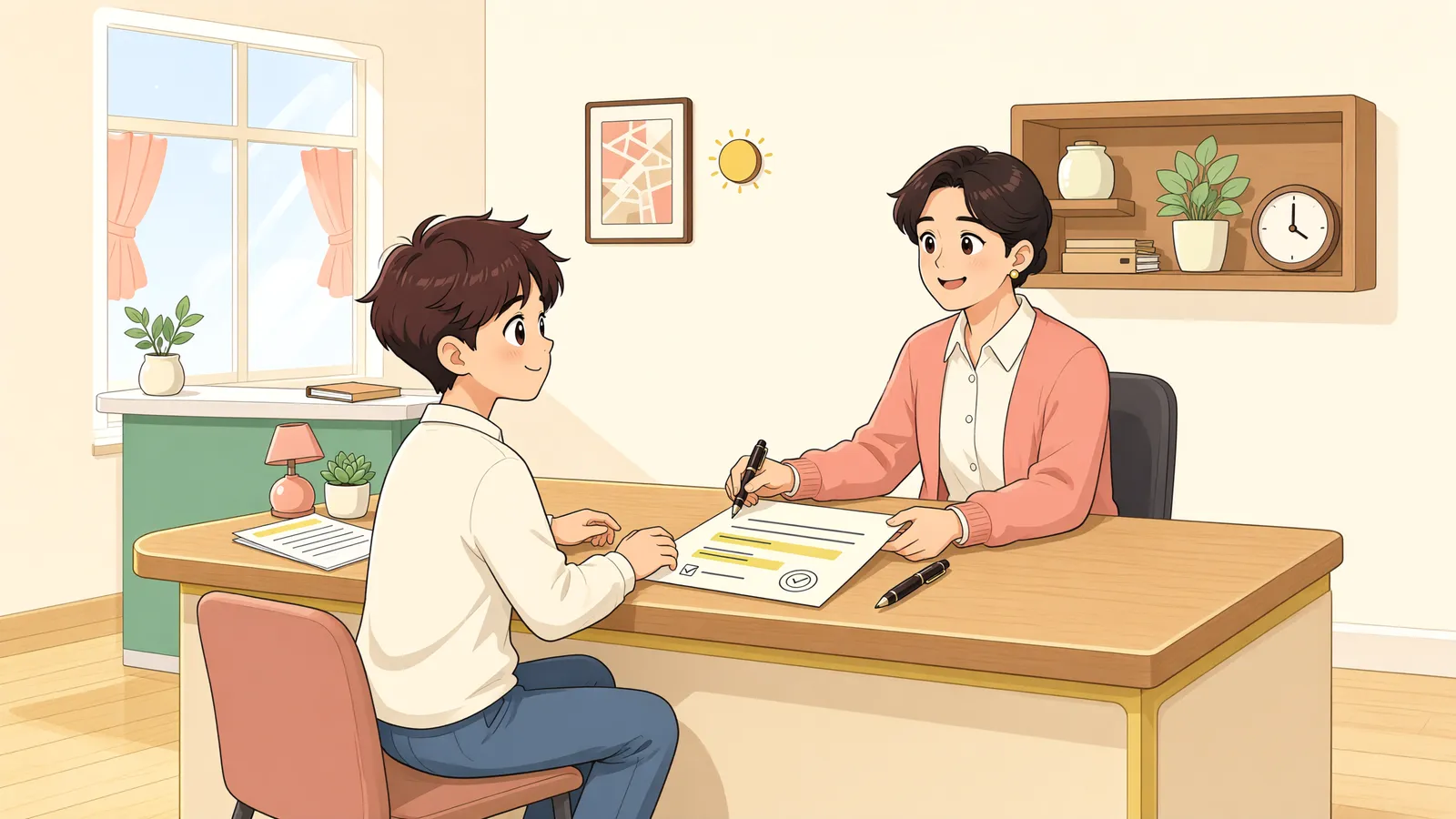 「보장한 영업기간을 채우지 못했다면, 권리금은 어떻게 될까」 상황을 그린 삽화