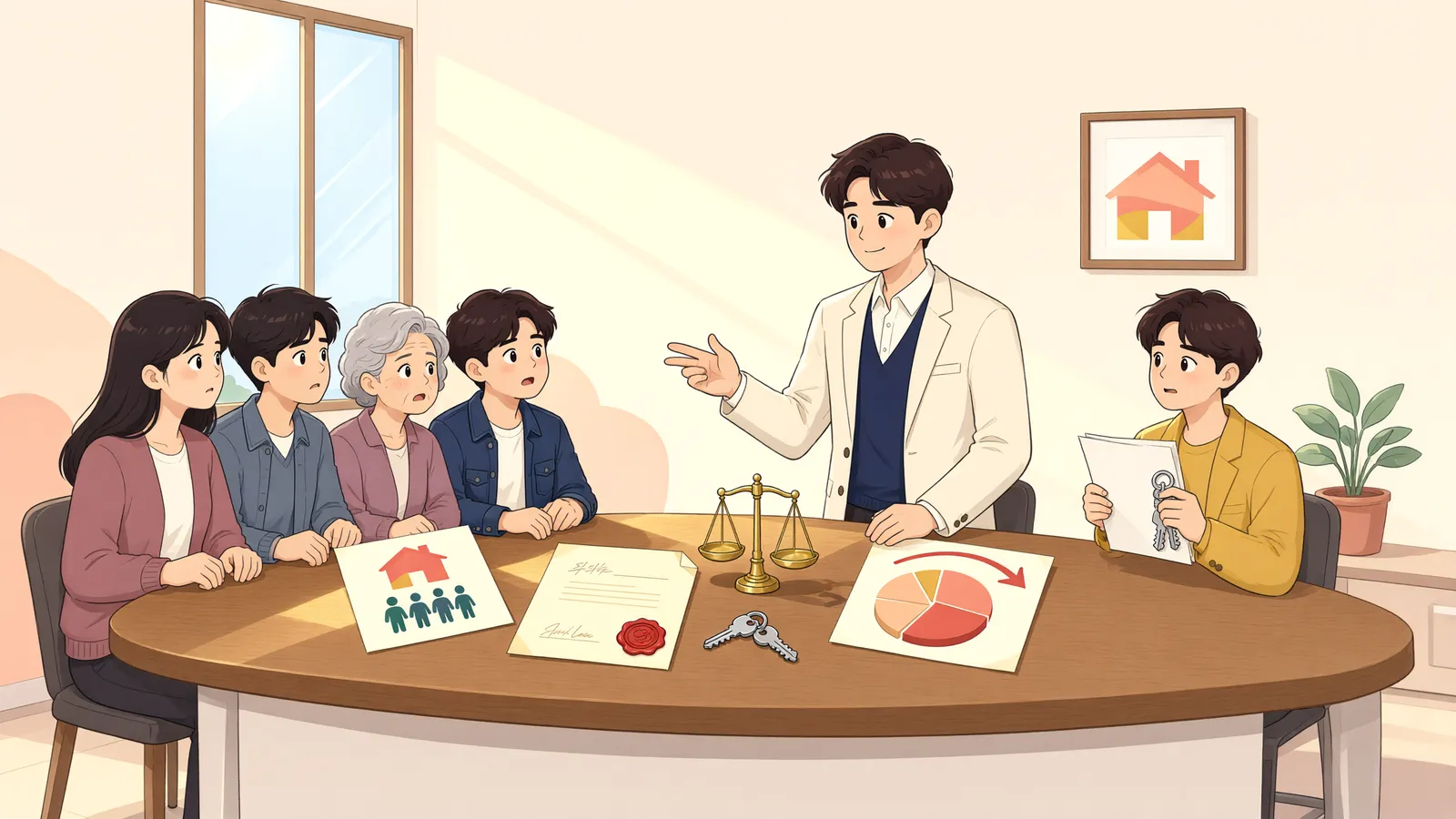 「3년 전 넘긴 점포, 유류분 계산에 들어갈까」 상황을 그린 삽화