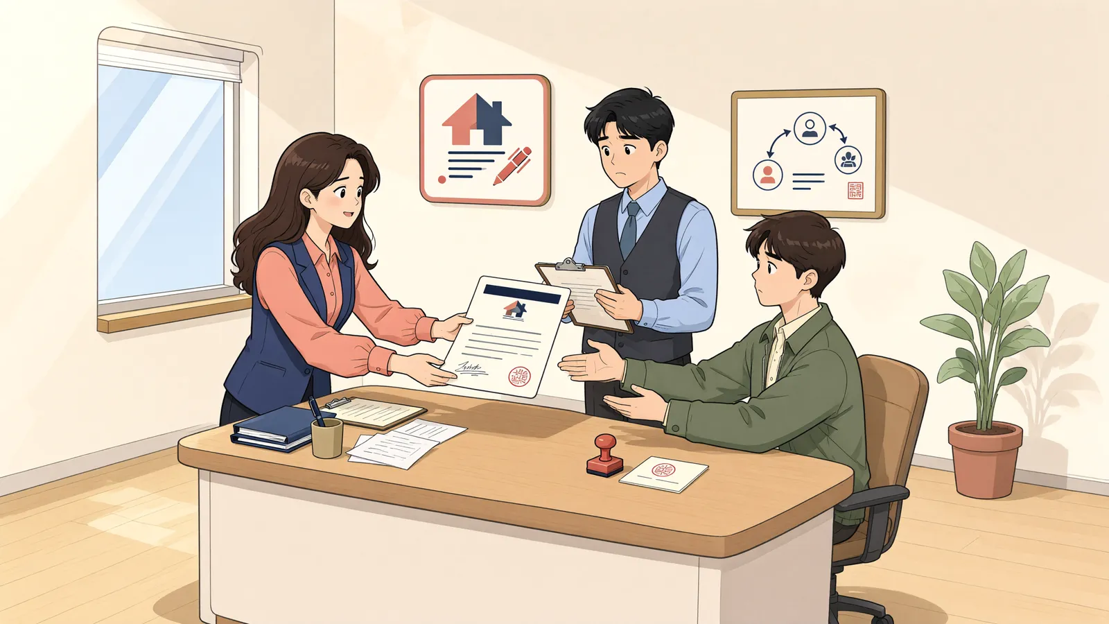 「대위소송을 알게 된 뒤 받은 전부명령, 먼저 온 사람이 이길까요?」 상황을 그린 삽화