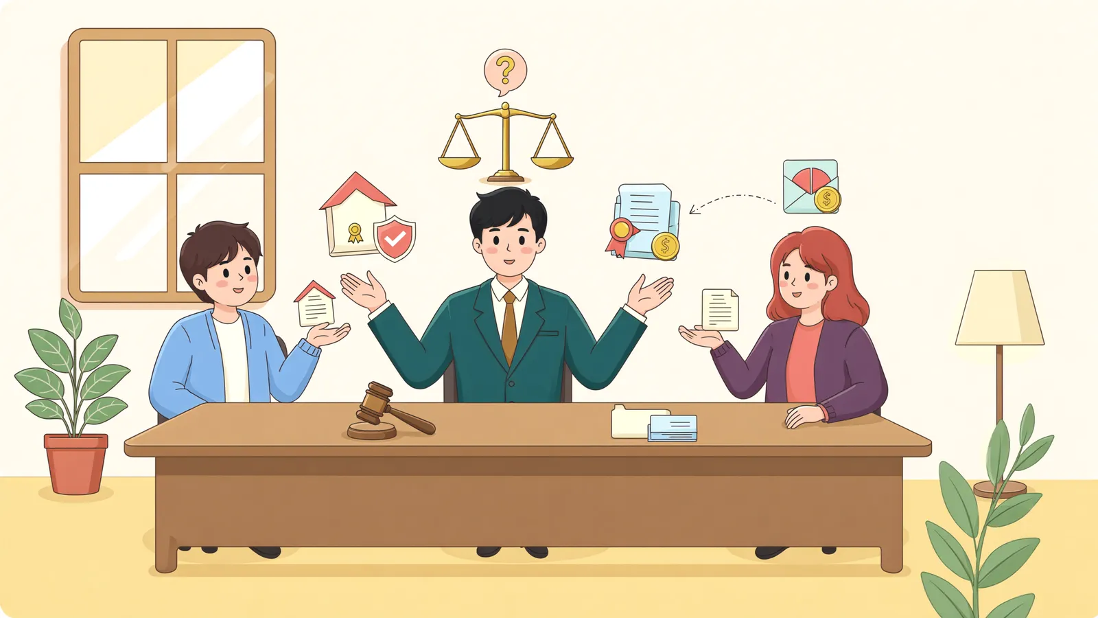 「면책됐어도 담보는 남는다」 상황을 그린 삽화