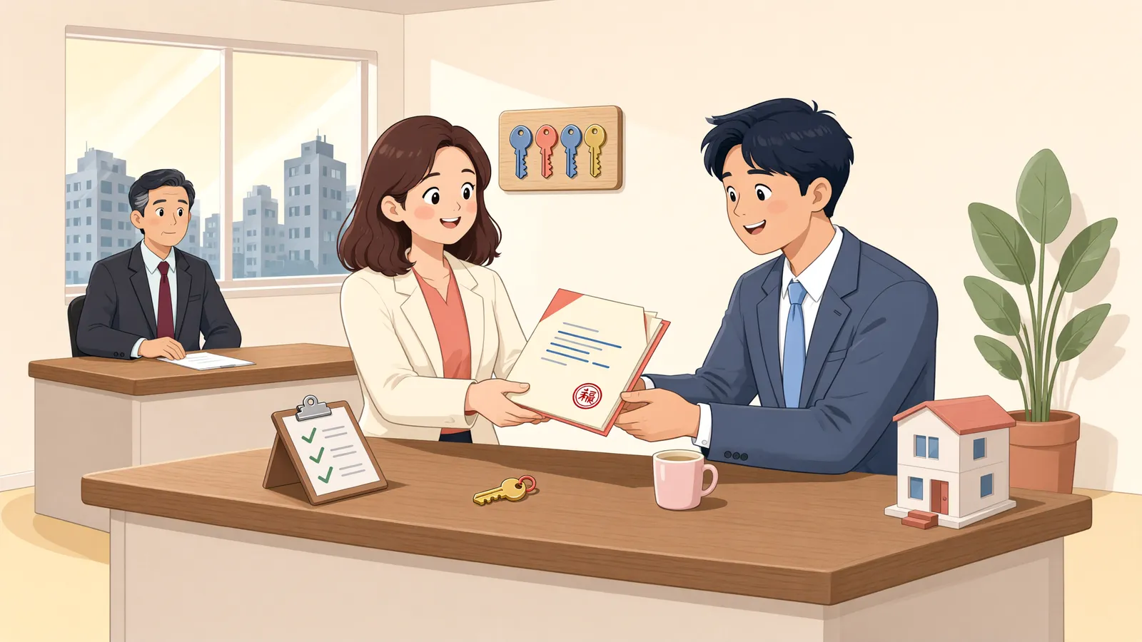 「압류 뒤 계약을 넘겼다면, 대금도 사라질까」 상황을 그린 삽화