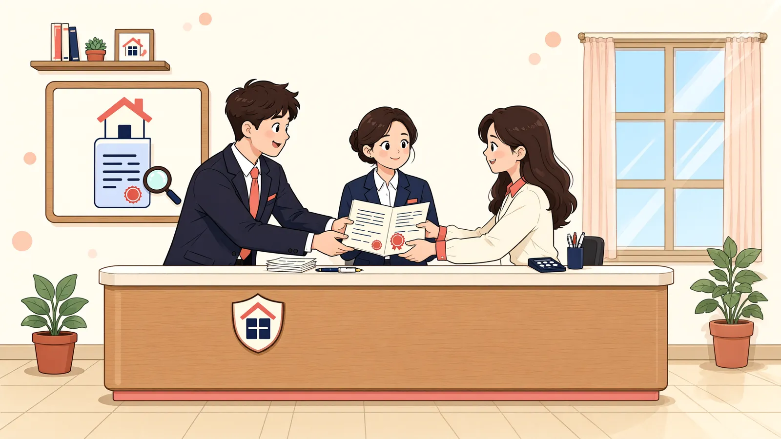 「국내거소신고, 임대차 대항력의 문이 될까」 상황을 그린 삽화