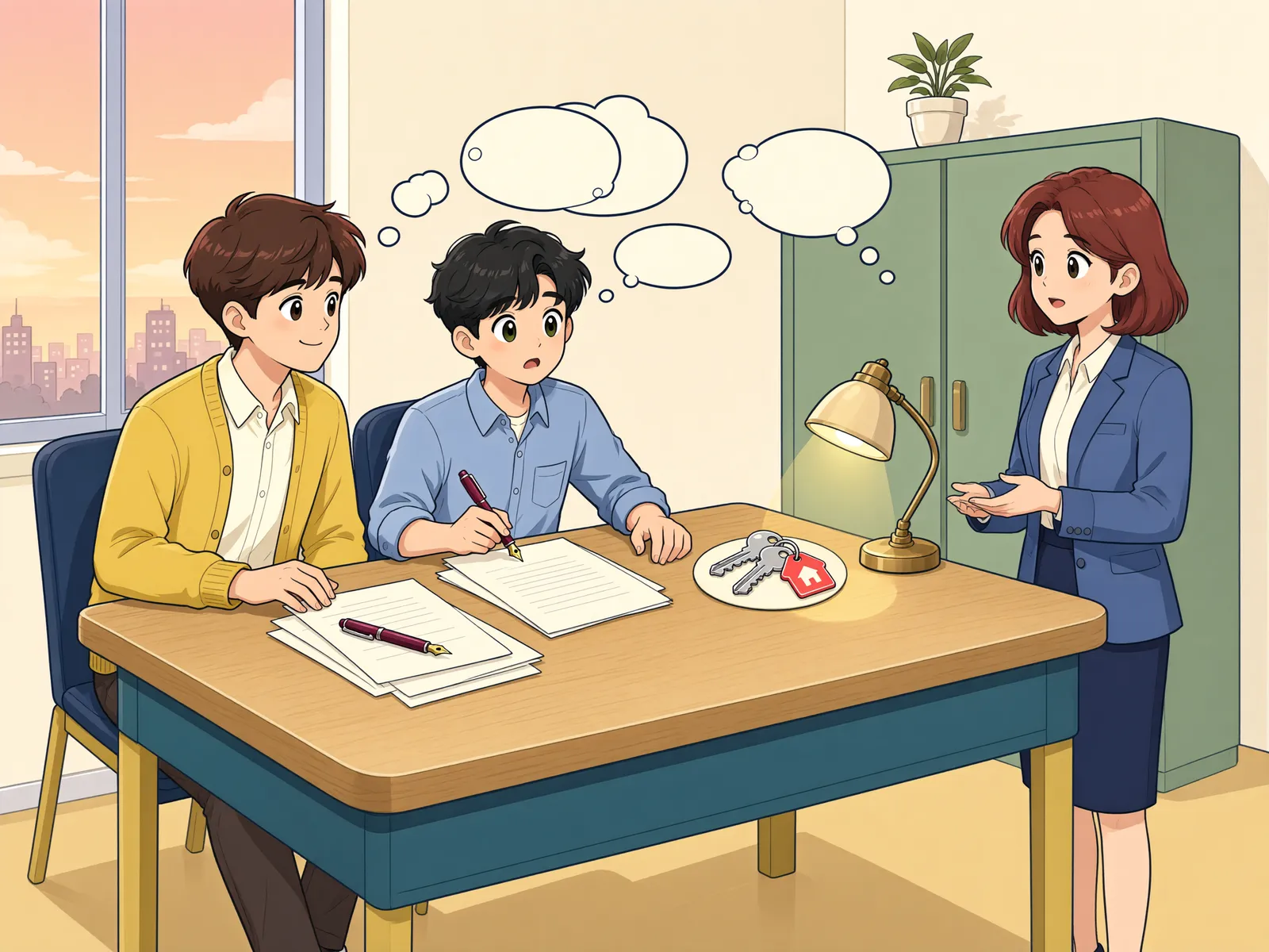 「가게를 먼저 비우면 남은 월세도 모두 끝날까」 상황을 그린 삽화