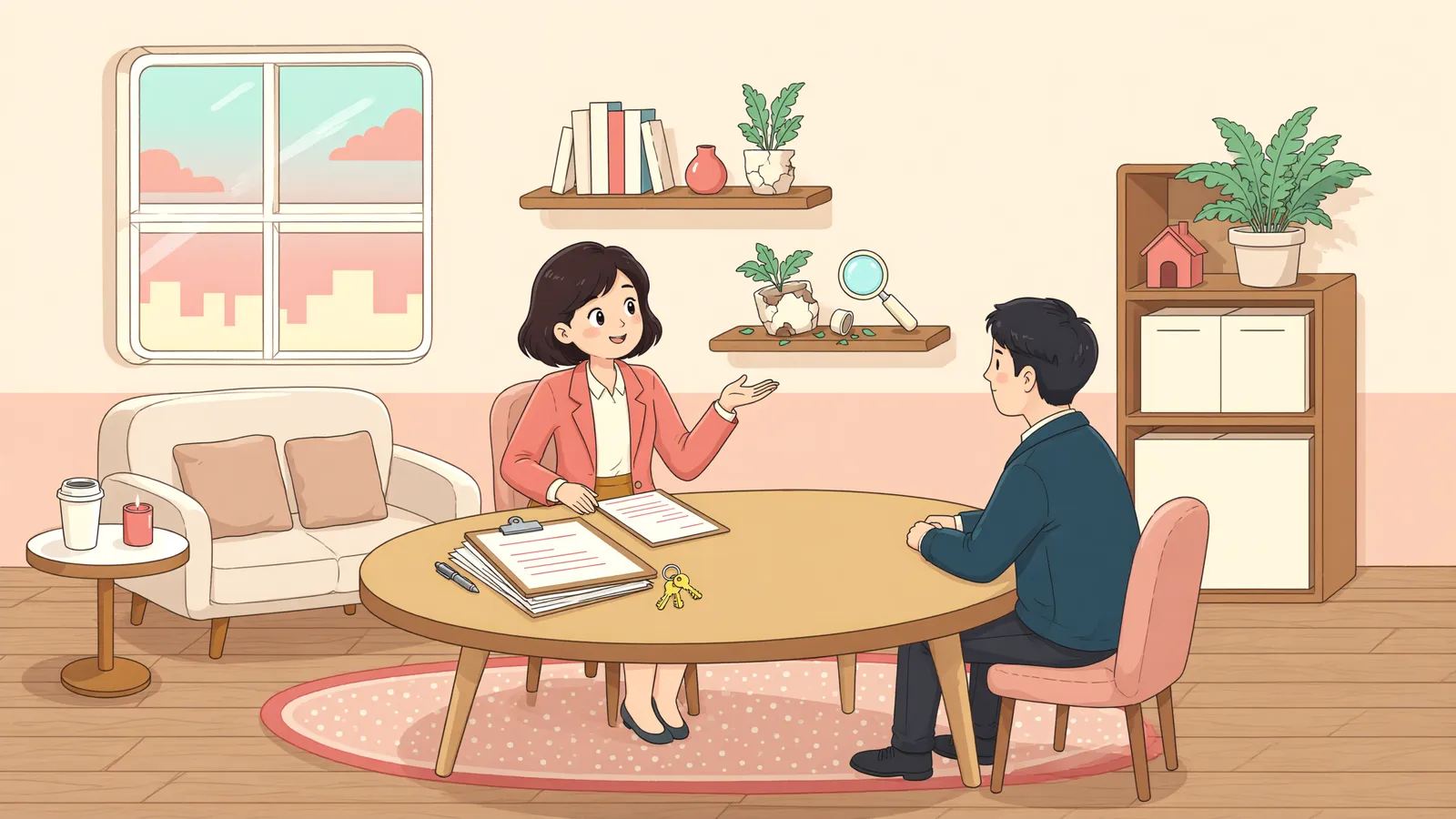 「보일러 연통에서 새어 나온 가스, 임대인의 책임은 어디까지일까」 상황을 그린 삽화