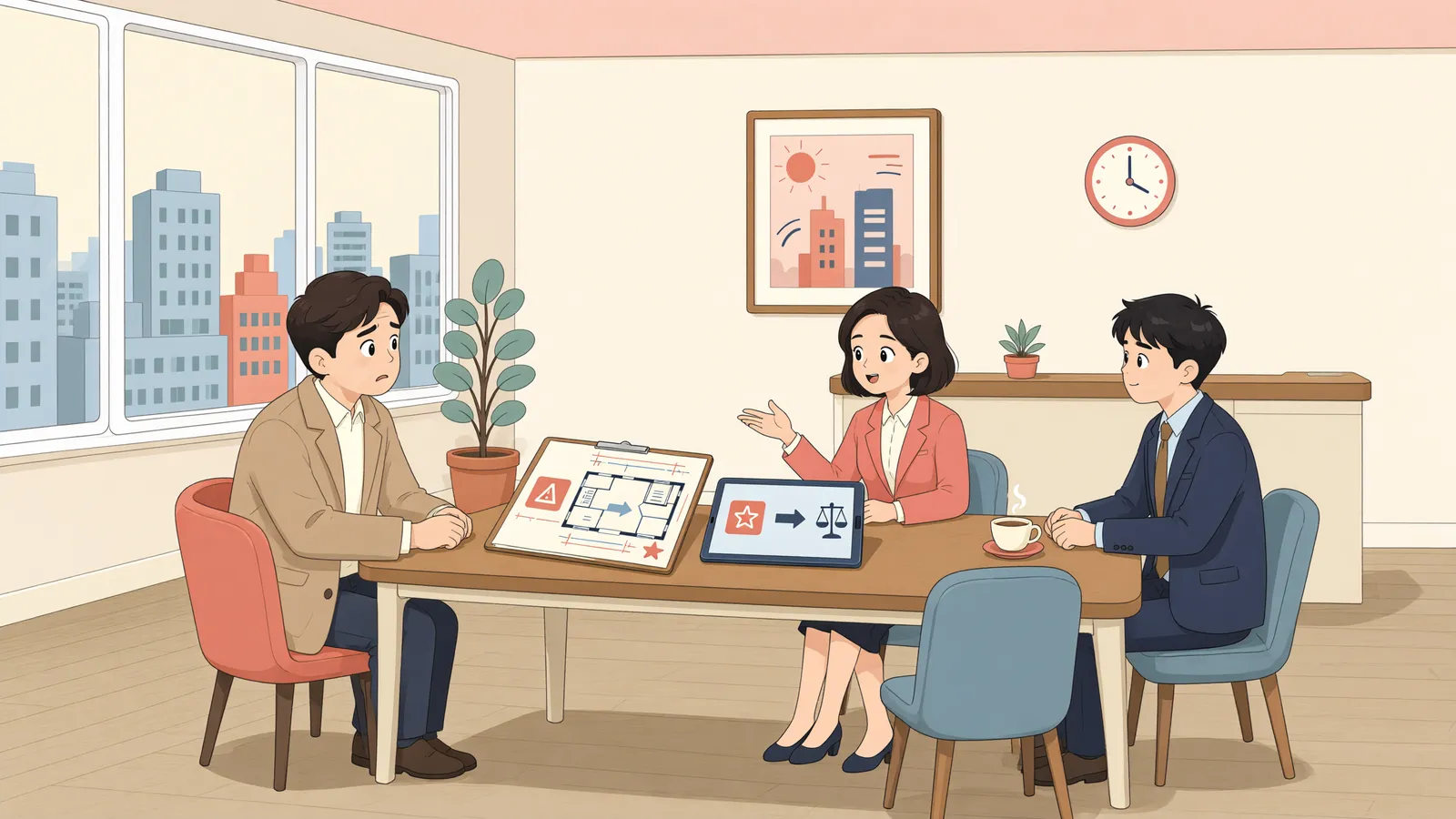 「오래 묵은 무허가 증축, 이행강제금을 한꺼번에 물릴 수 있을까」 상황을 그린 삽화