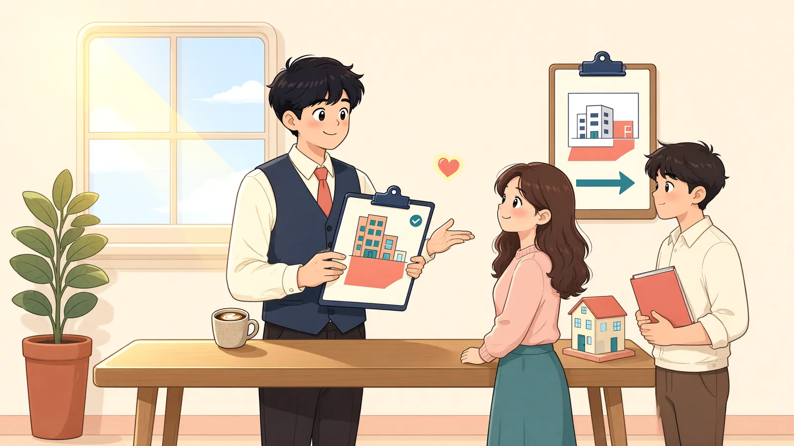「20년간 내 점포를 소유했다면, 대지도 취득할 수 있을까?」 상황을 그린 삽화