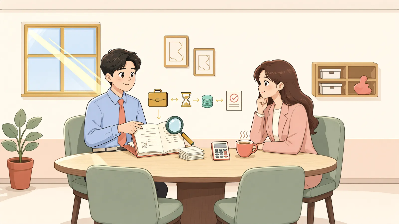 「퇴직금은 받았는데, 지연손해금에도 세금이 붙을까?」 상황을 그린 삽화