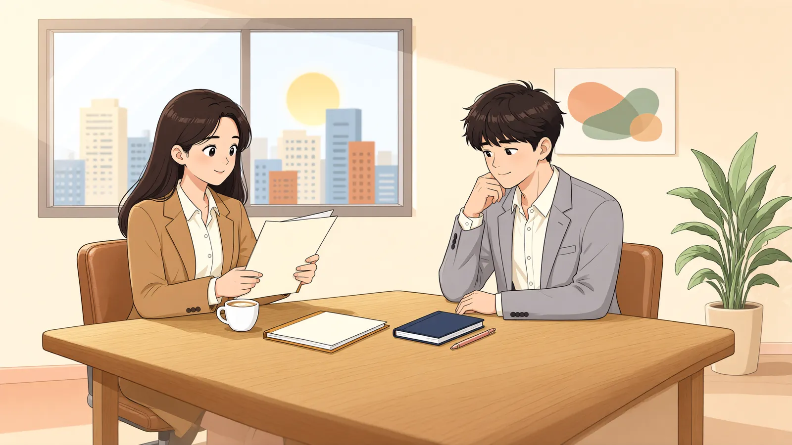 「연습실 문이 잠긴 뒤, 전속계약도 끝낼 수 있을까」 상황을 그린 삽화