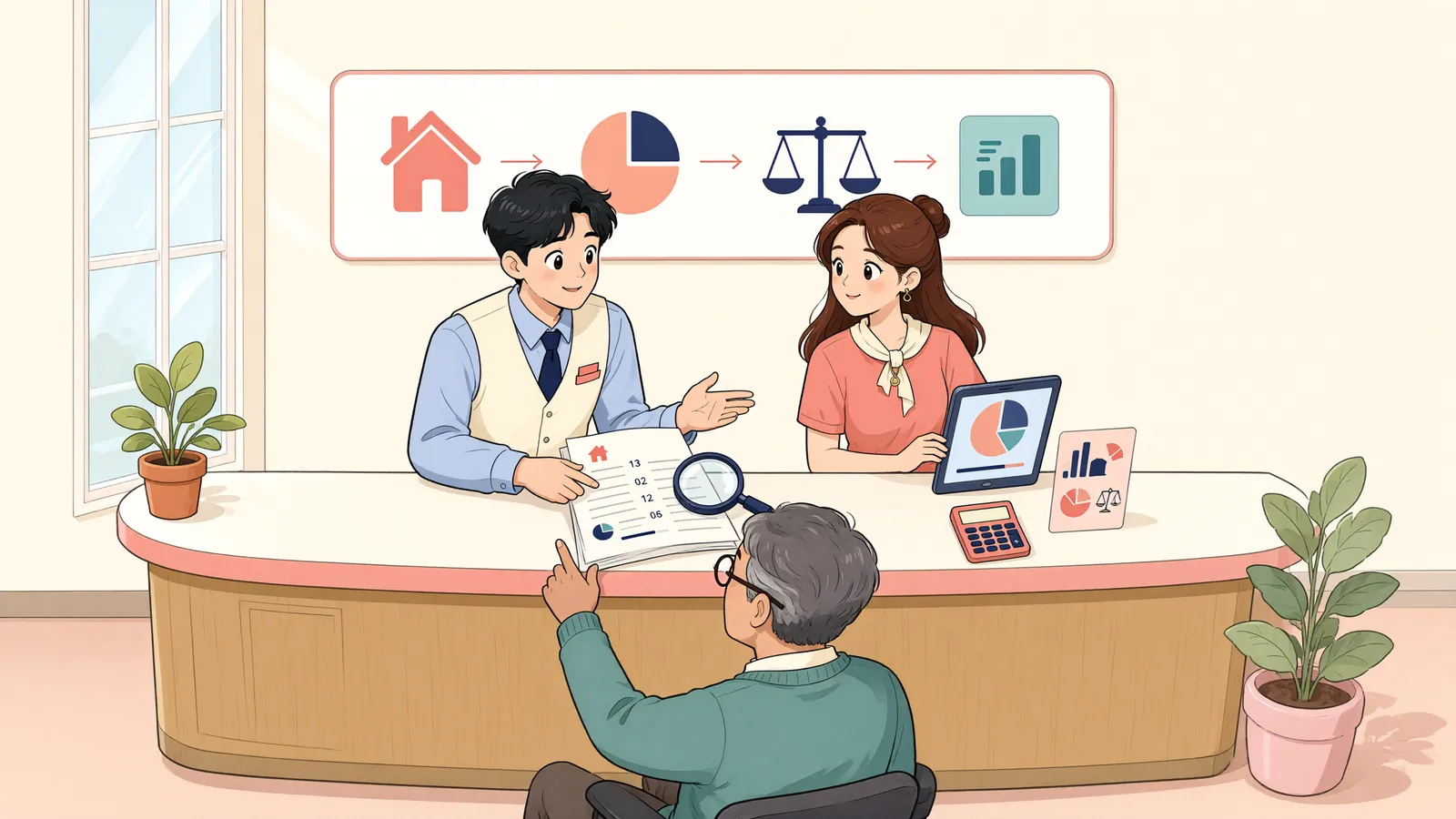 「오래전 아파트 증여, 유류분 계산에 들어갈까?」 상황을 그린 삽화