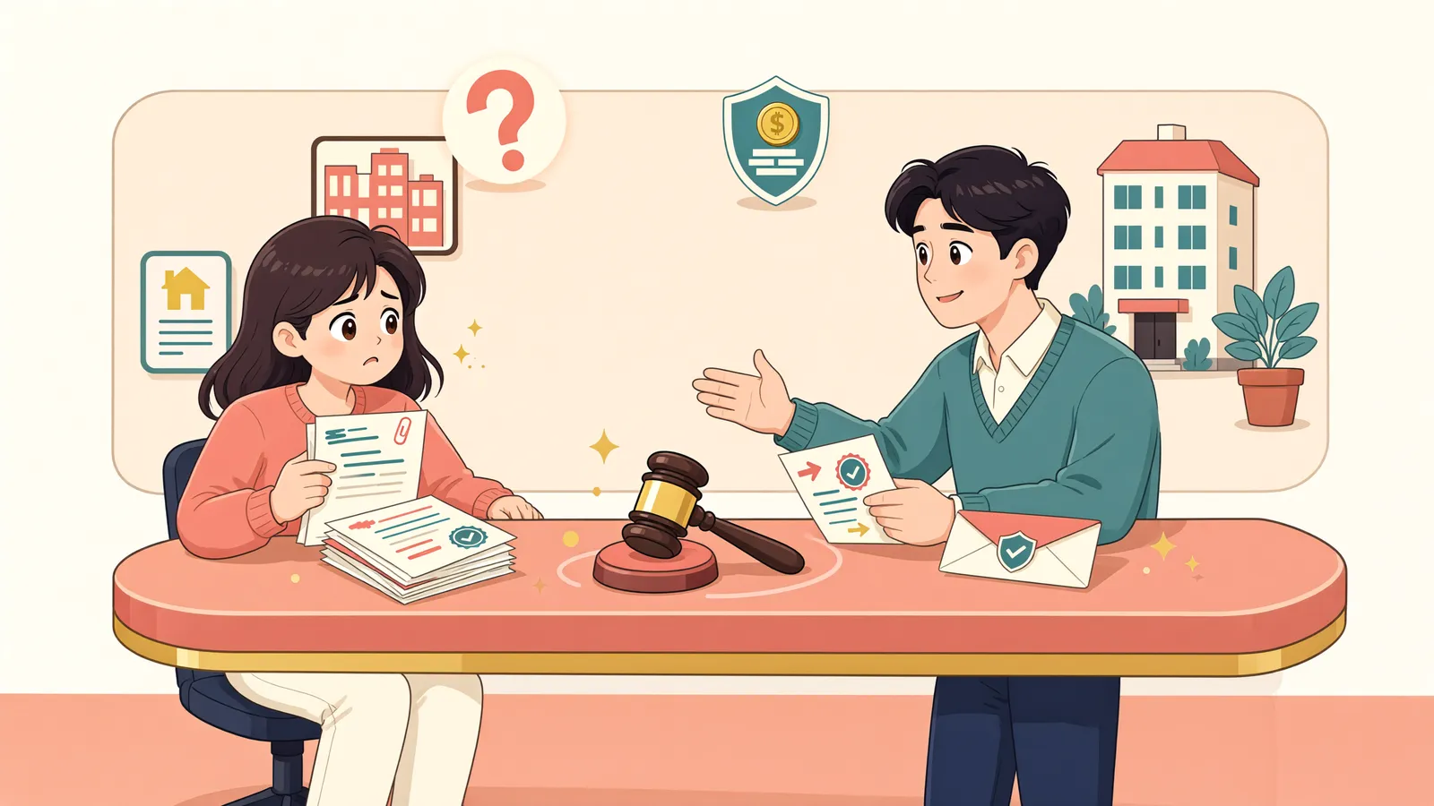 「세입자가 경매로 집을 사면 보증금도 돌려받을까」 상황을 그린 삽화