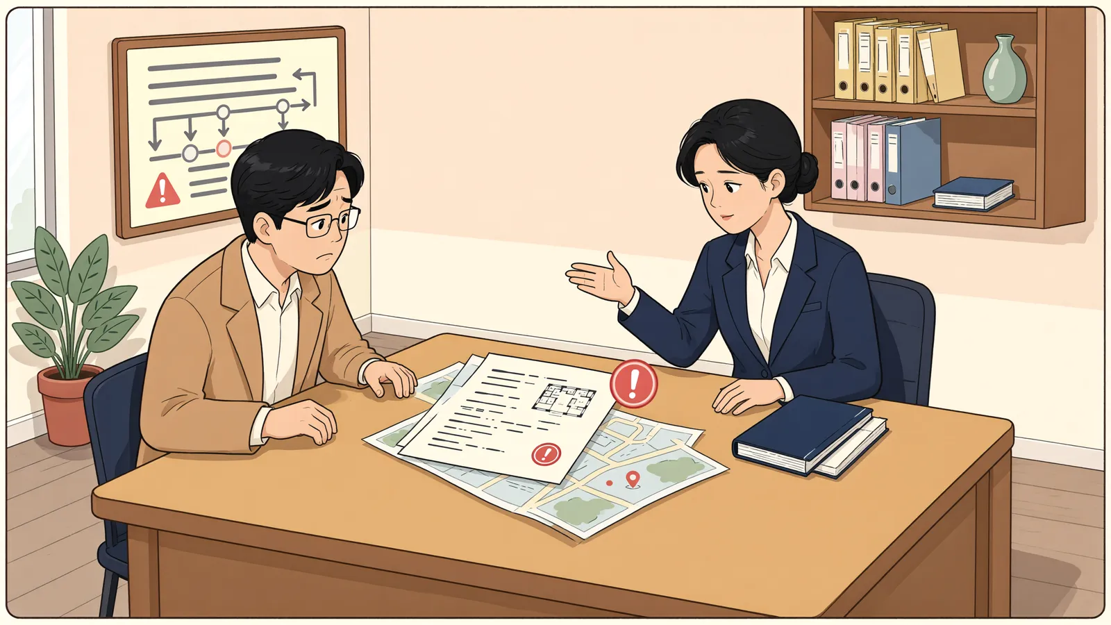 「아파트에 가압류를 해뒀어도 채무불이행자명부 신청이 가능할까」 상황을 그린 삽화