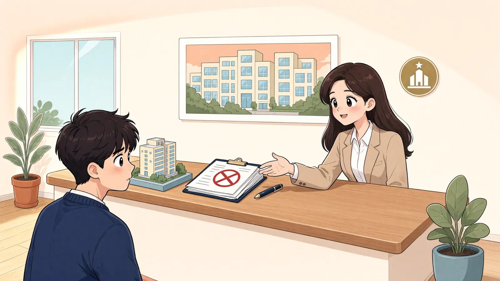 「허가대로 지었는데 사용승인이 막혔다면」 상황을 그린 삽화