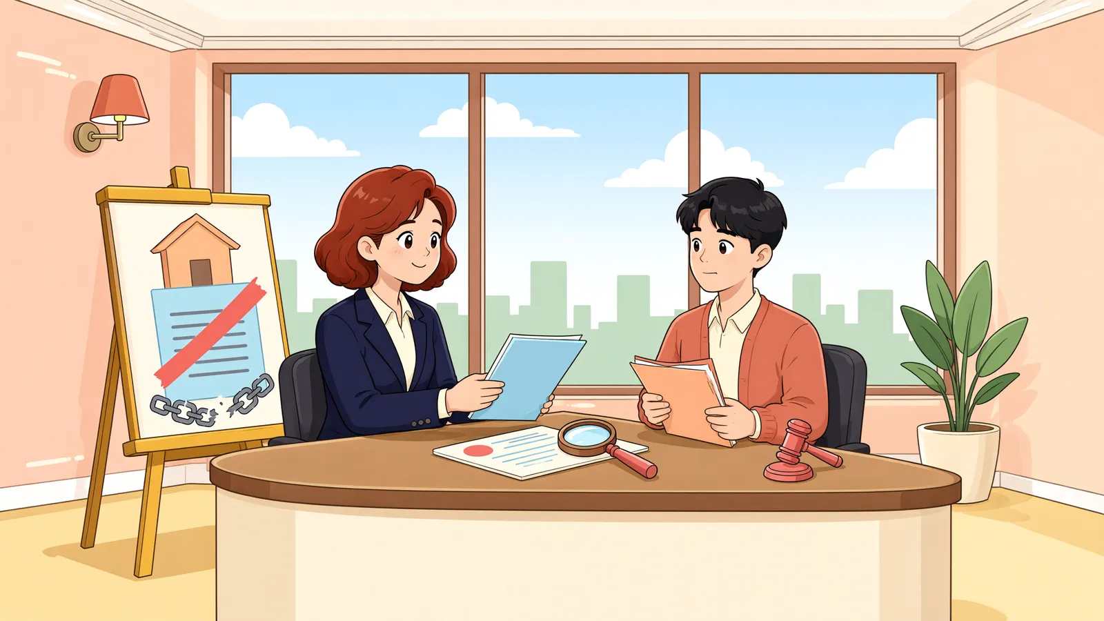 「공매에서 배당요구한 전세권, 매수인이 떠안게 될까요?」 상황을 그린 삽화
