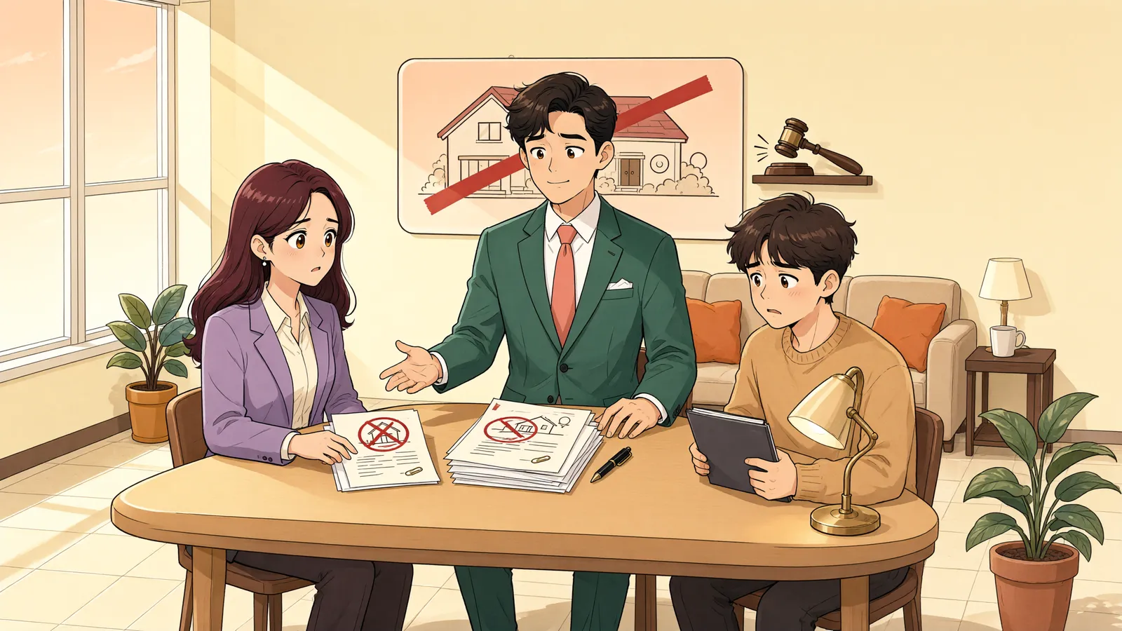 「계좌 압류가 취소되면 이미 받은 돈도 돌려줘야 할까?」 상황을 그린 삽화