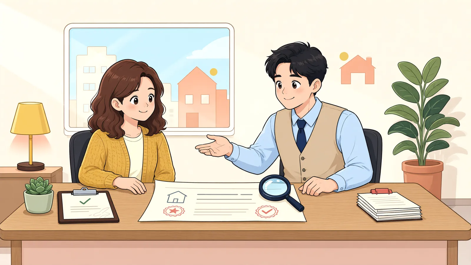 「보증금 못 받은 채 이사해야 한다면, 먼저 확인할 것」 상황을 그린 삽화
