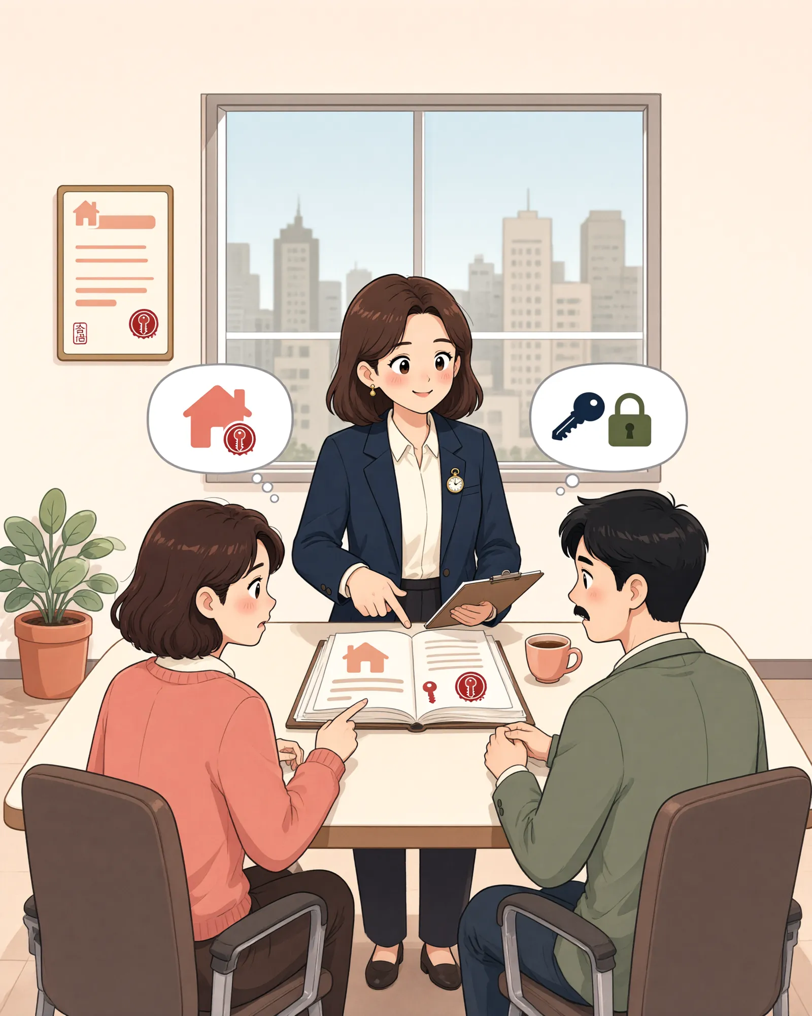 「임차권등기보다 먼저 된 저당권, 보증금 순위는 어떻게 볼까」 상황을 그린 삽화