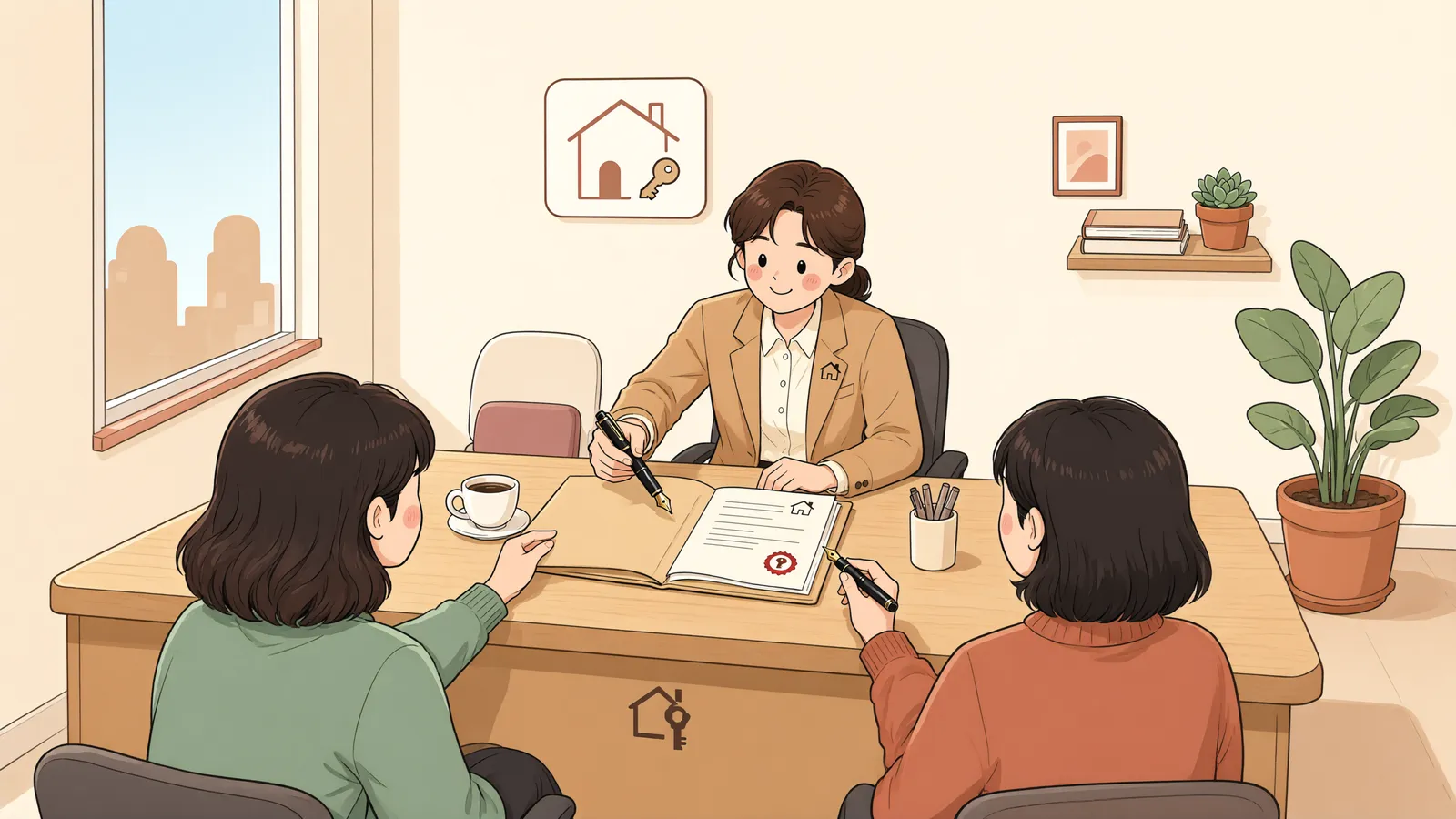 「중도금을 냈는데도, 인허가 불발 특약으로 계약을 끝낼 수 있을까」 상황을 그린 삽화