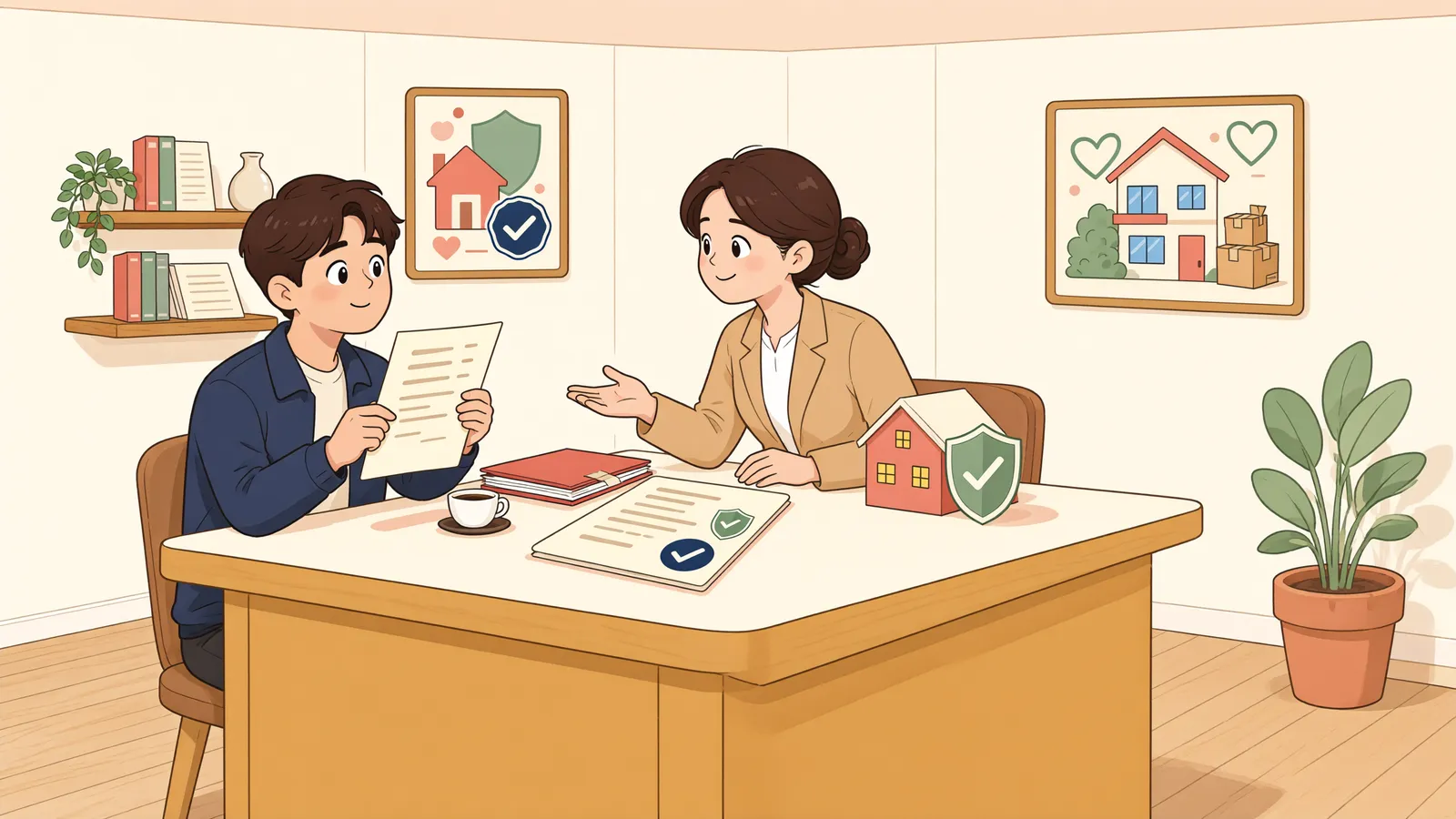 「확인서 한 장과 경매 뒤의 인도 거부」 상황을 그린 삽화