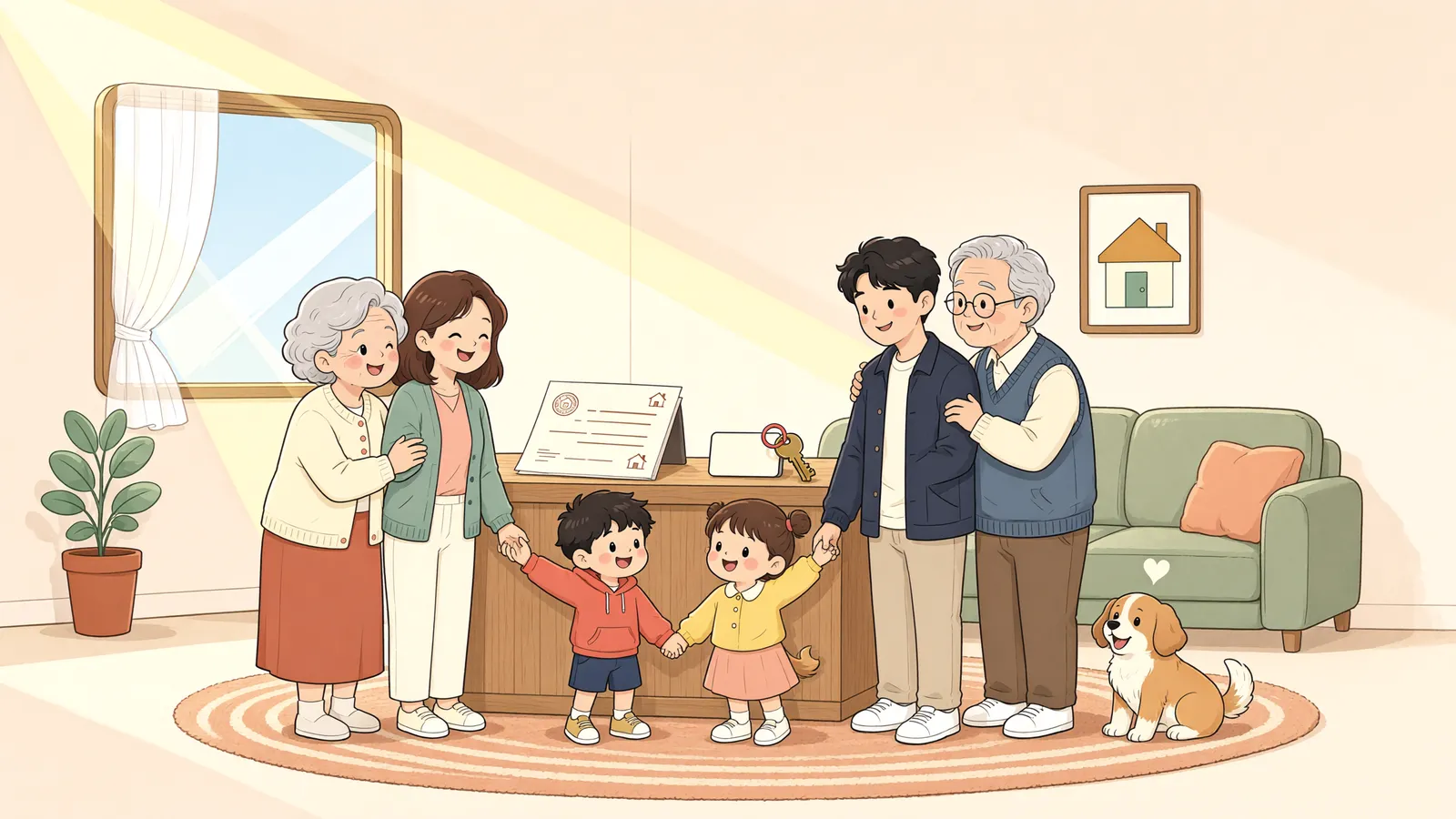 「부엌은 함께 써도, 보증금까지 한집 살림일까」 상황을 그린 삽화