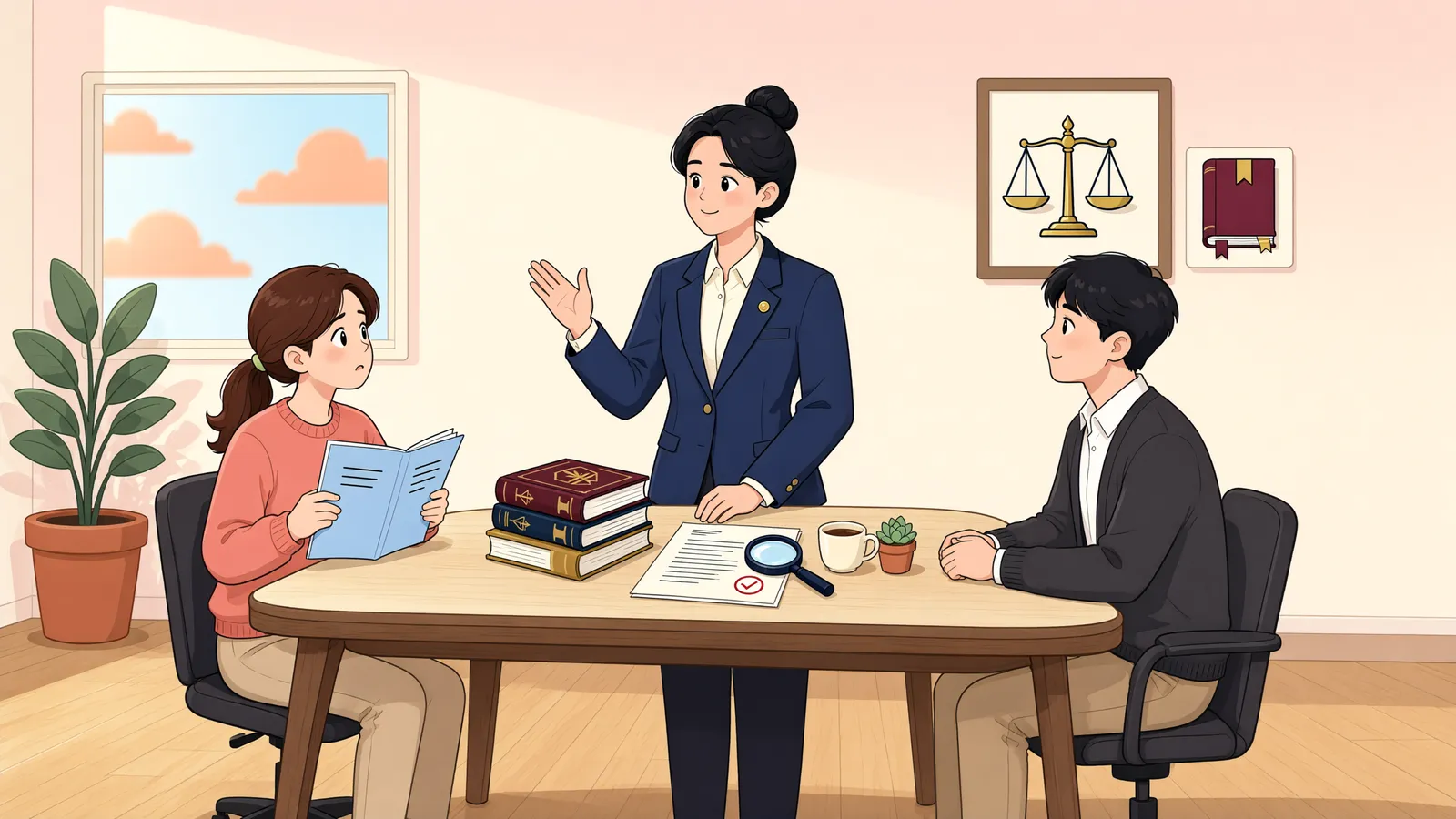 「두 달치 월세가 밀렸다면, 상가 임대차를 끝낼 수 있을까?」 상황을 그린 삽화