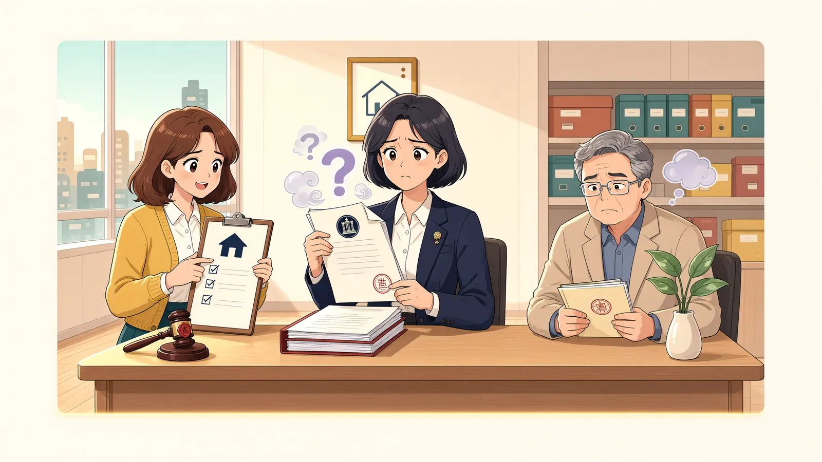 「회생절차가 시작된 날 도착한 지급명령, 확정됐다고 볼 수 있을까」 상황을 그린 삽화