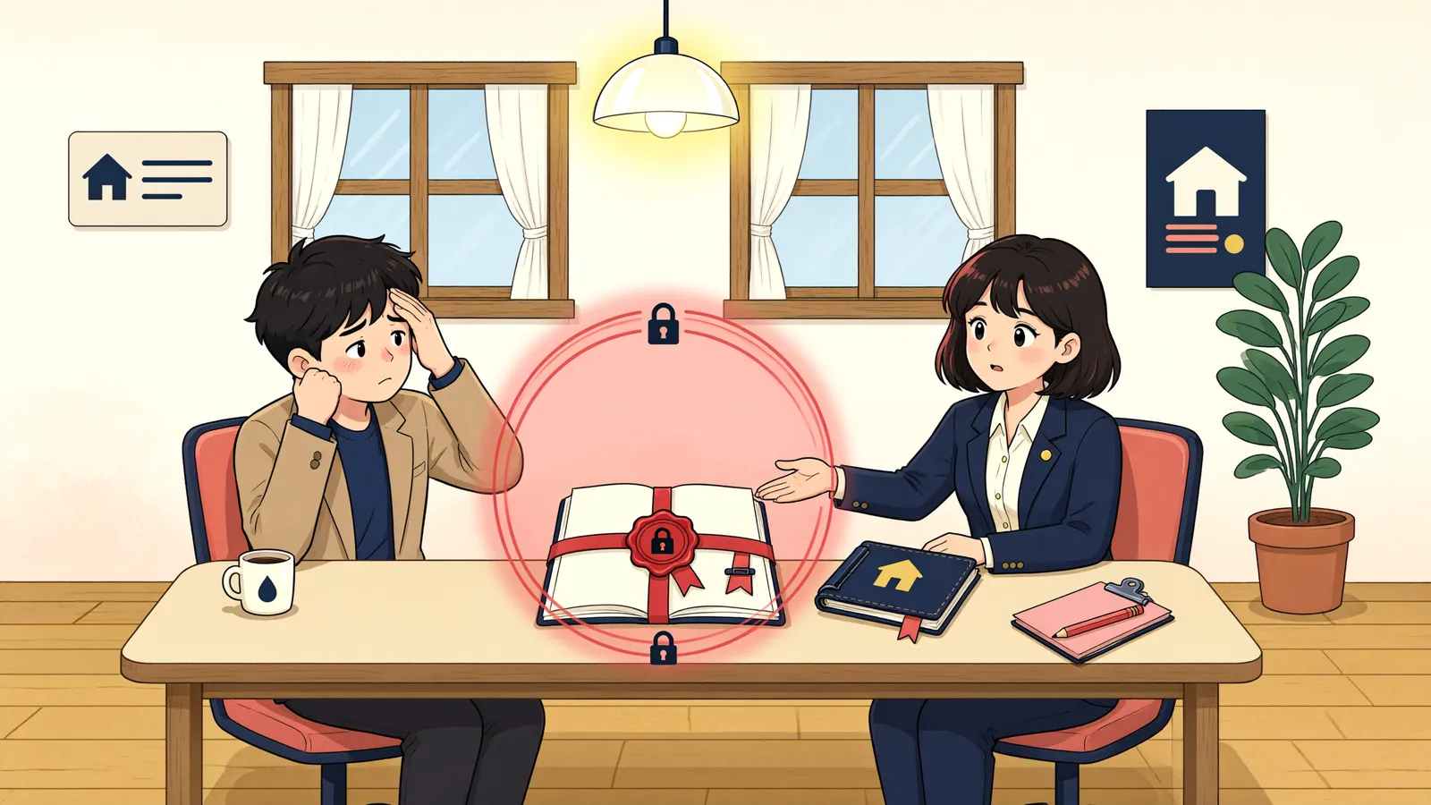 「마이너스 통장에 들어온 돈, 압류할 수 있을까?」 상황을 그린 삽화