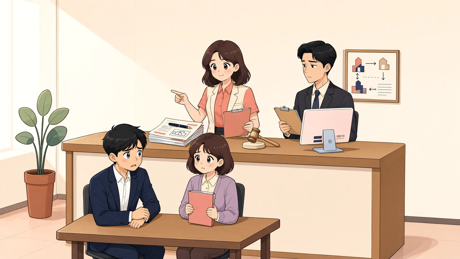 「소유권이 바뀐 부동산, 가압류 채권자의 배당은?」 상황을 그린 삽화